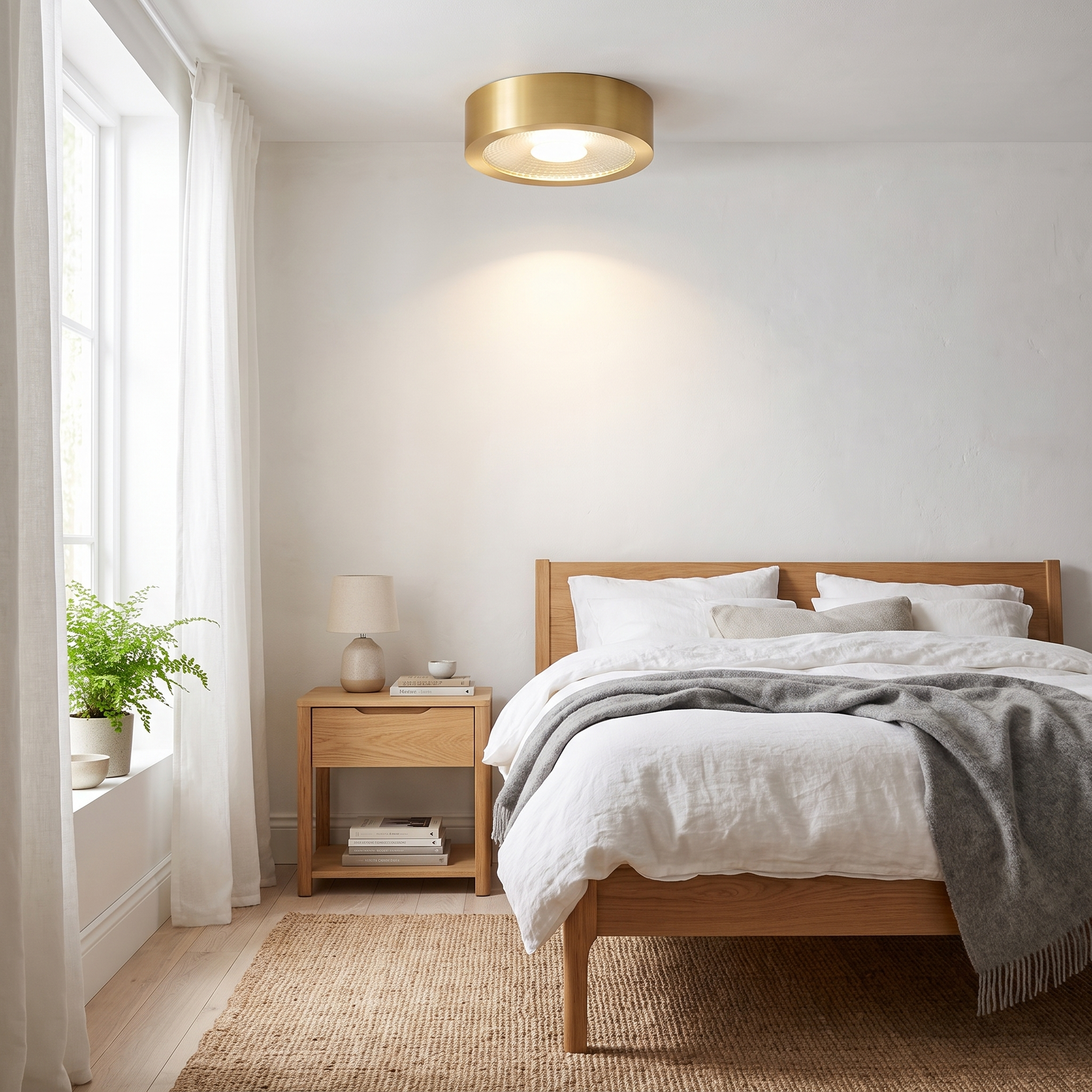 Ultra-Thin Round Copper LED Flush Mount Light for Hallways 3