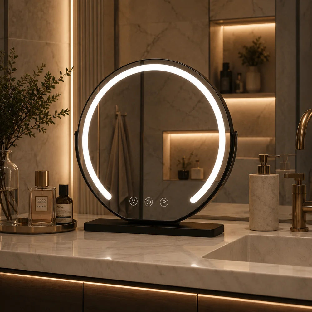 Vanity Makeup Mirror with LED Touch Lighting and 15x Magnifying Mirror 1