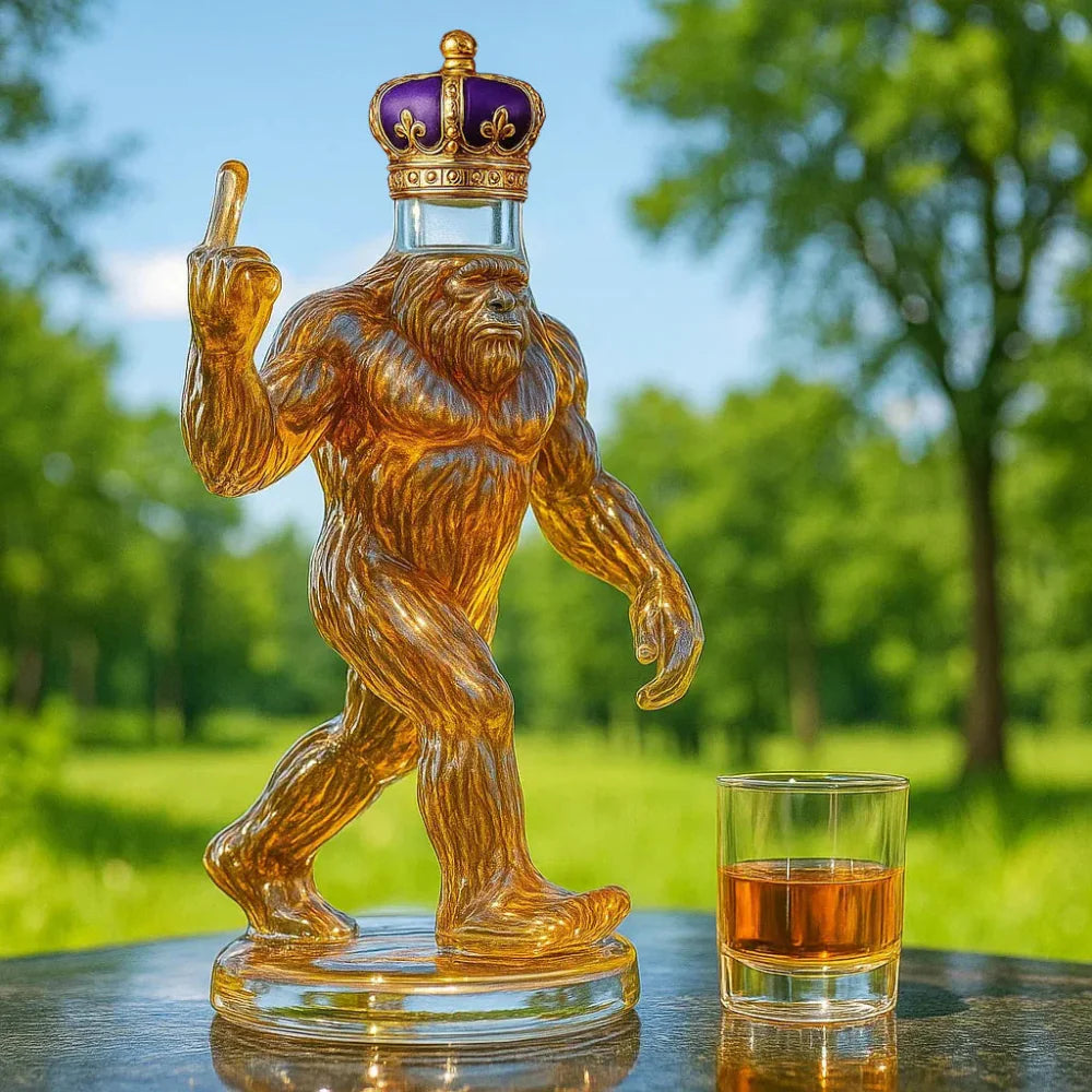 Whiskey Decanter, Bigfoot Sculpted Glass Design 0