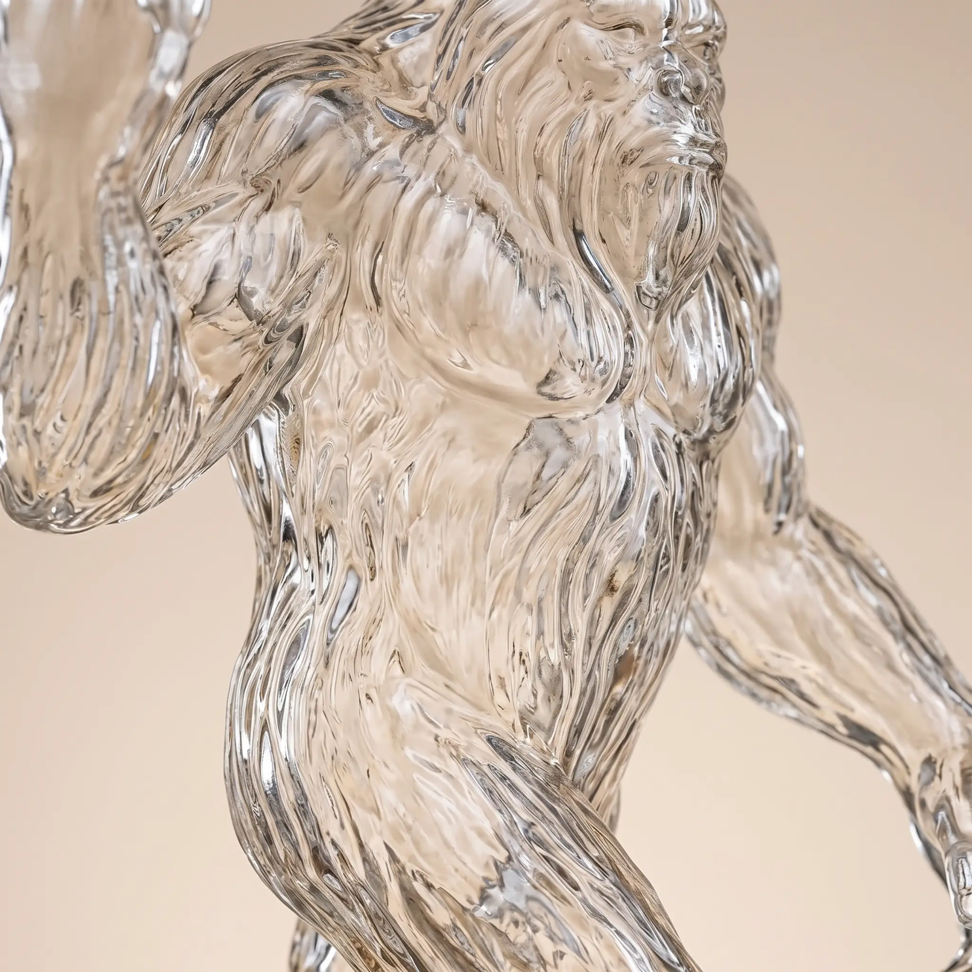 Whiskey Decanter, Bigfoot Sculpted Glass Design 1