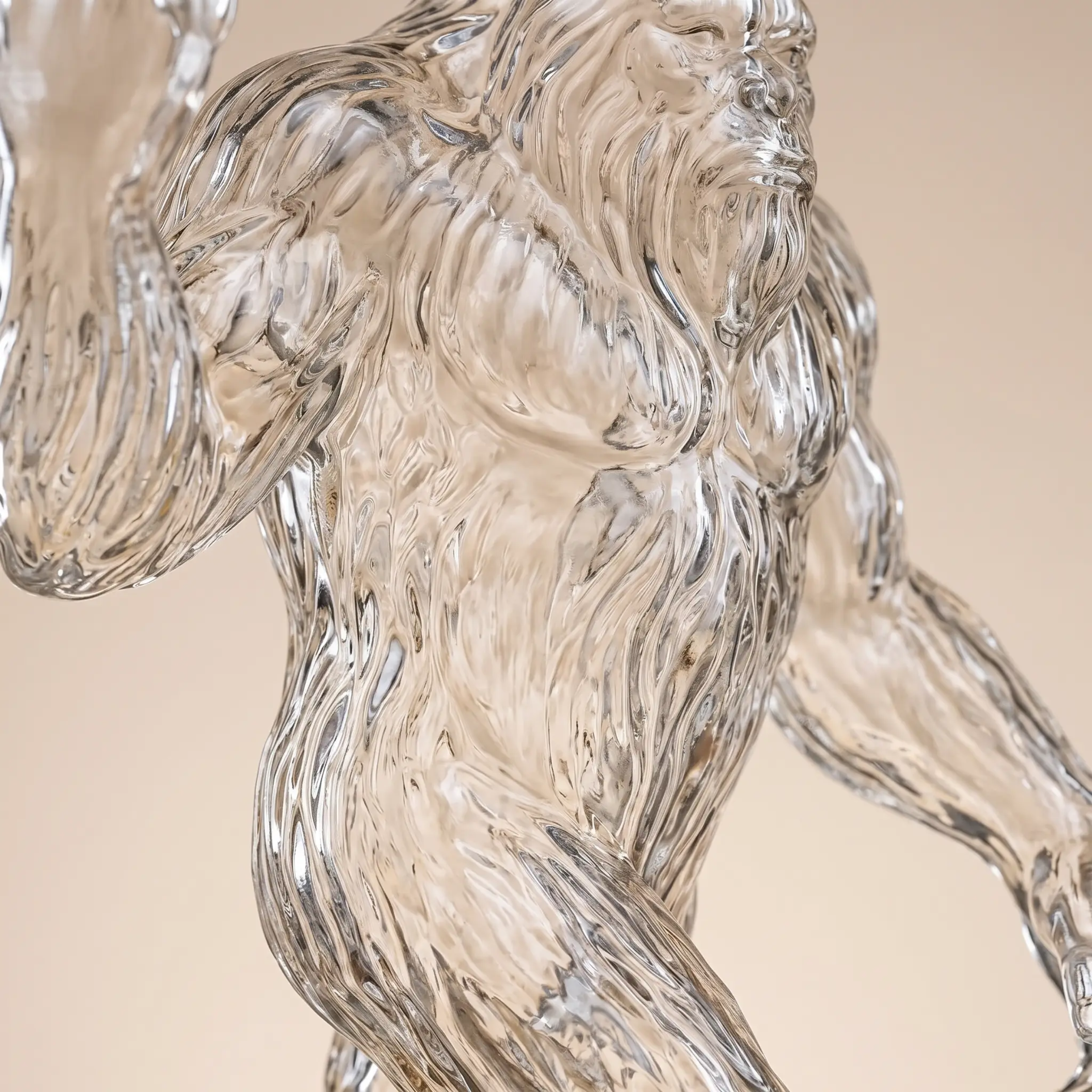 Whiskey Decanter, Bigfoot Sculpted Glass Design 1