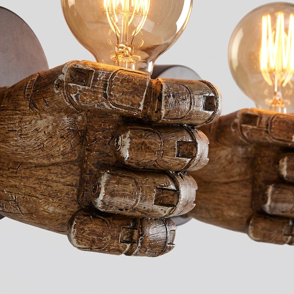 Hand-Shaped Wall Sconce, Resin E26 Fixture