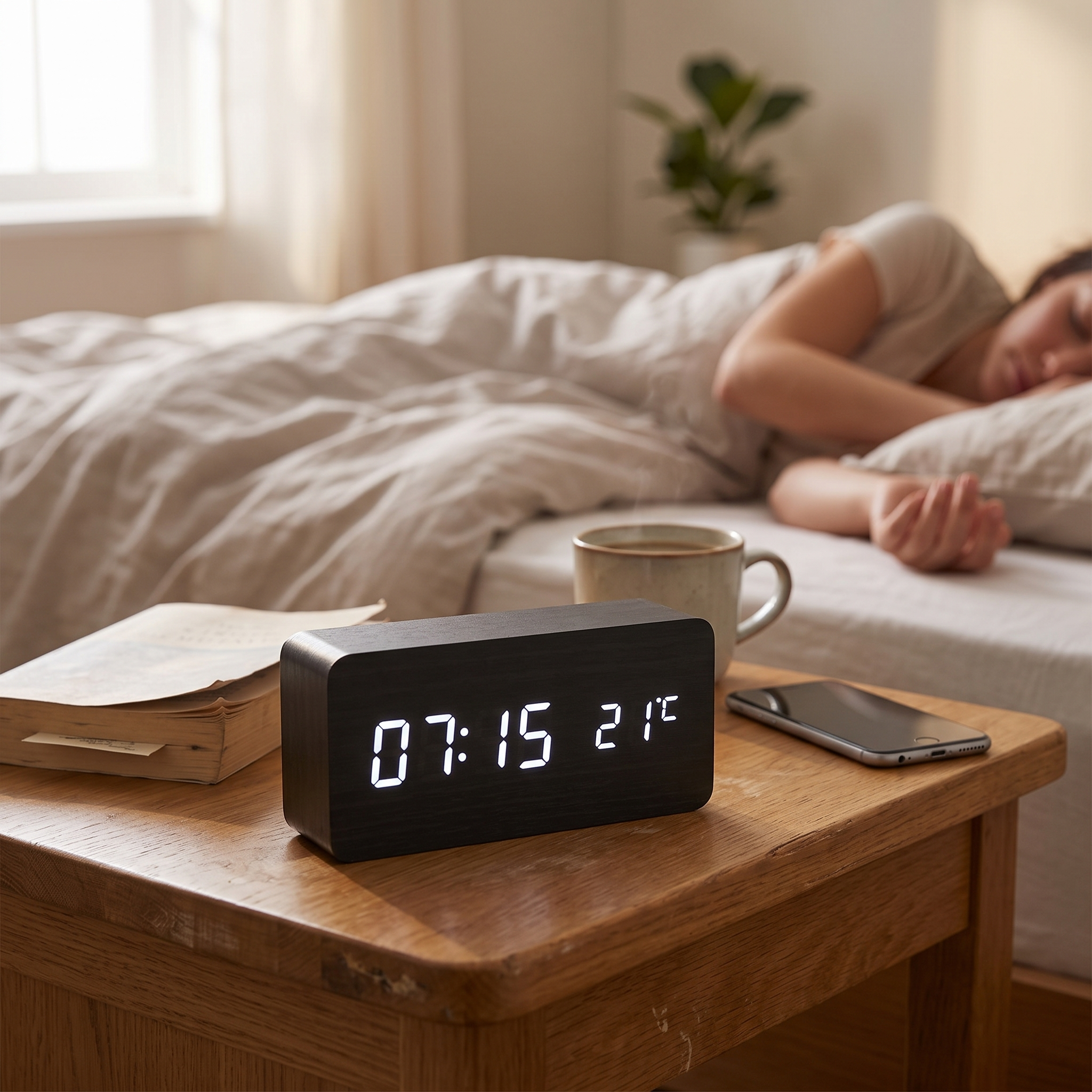 Vekker Alarm Clock Black Block lifestyle