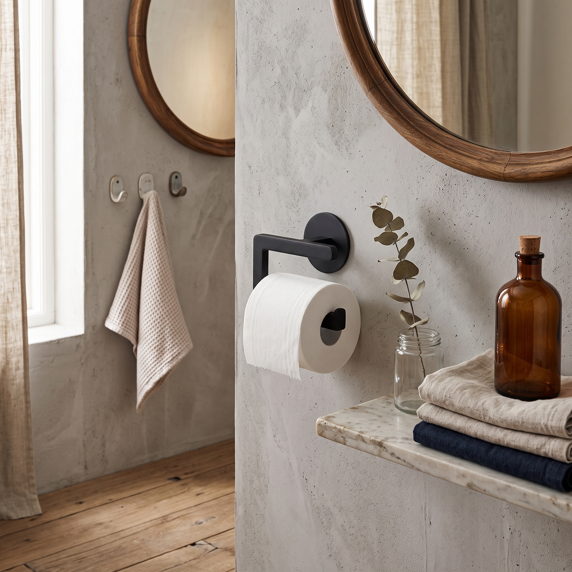 Nero Black Metal Bathroom Accessory Set Rust-Resistant lifestyle 3