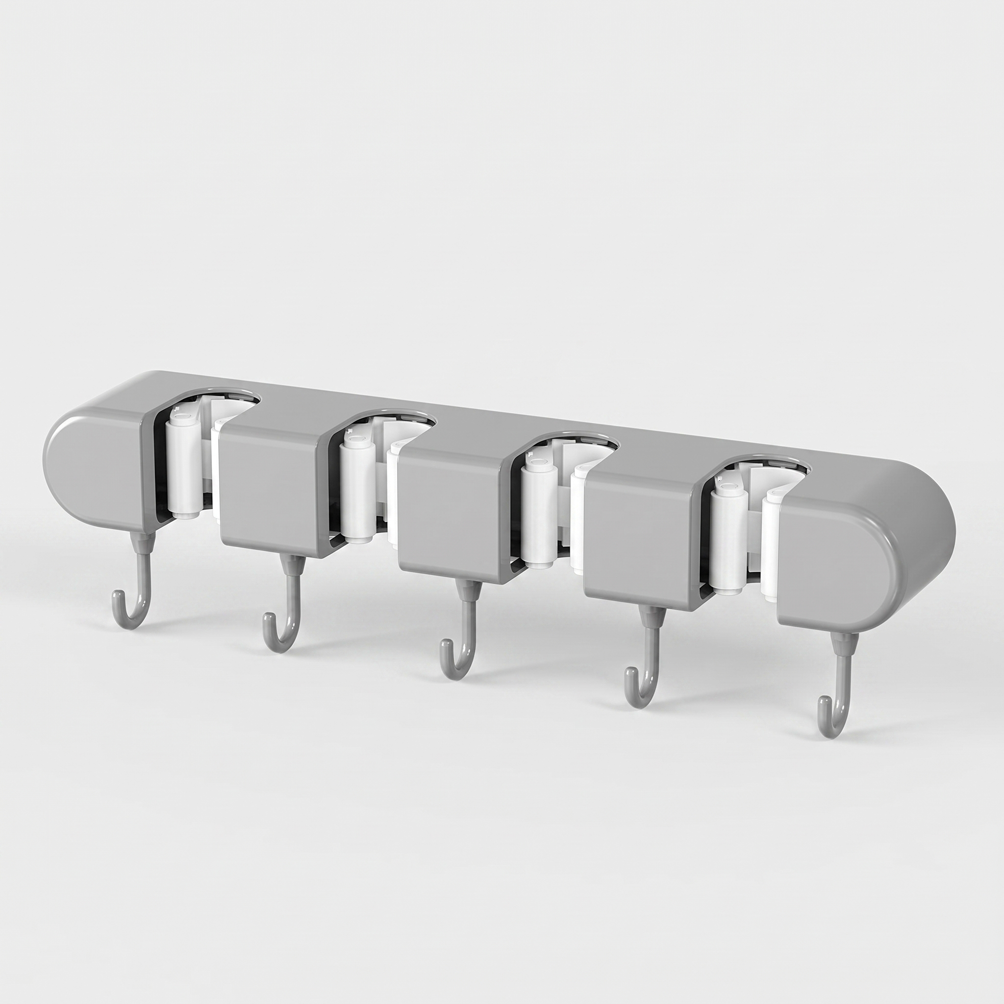 Ordina Wall-Mounted Mop & Broom Holder Movable Hooks studio