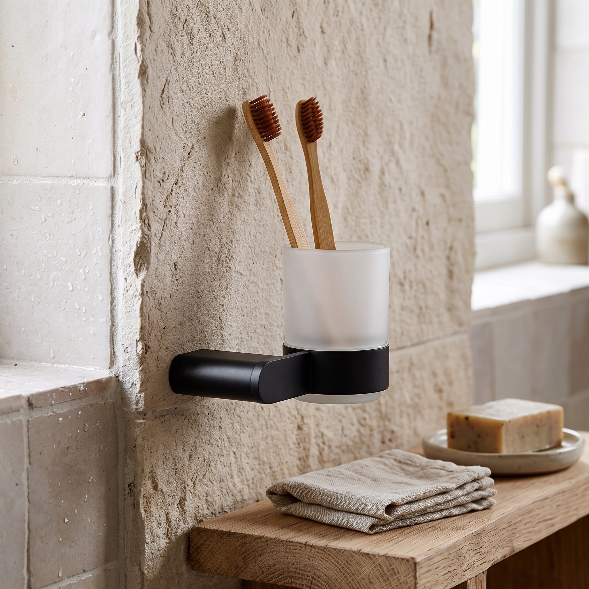 Nero Black Metal Bathroom Accessory Set Rust-Resistant lifestyle 4
