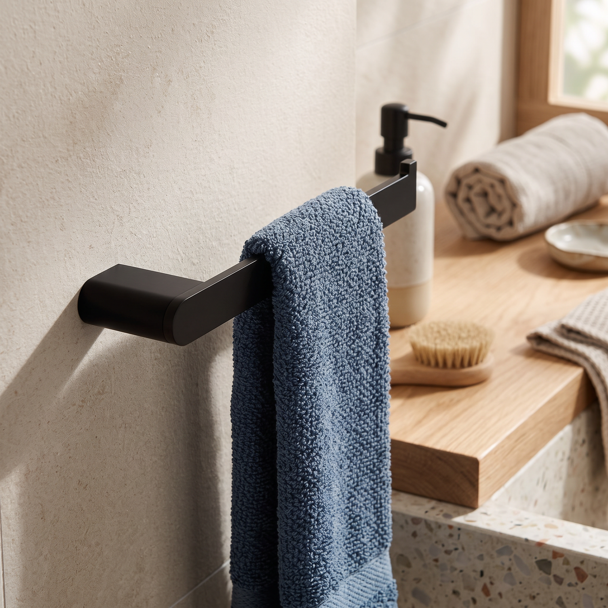 Nero Black Metal Bathroom Accessory Set Rust-Resistant lifestyle 5
