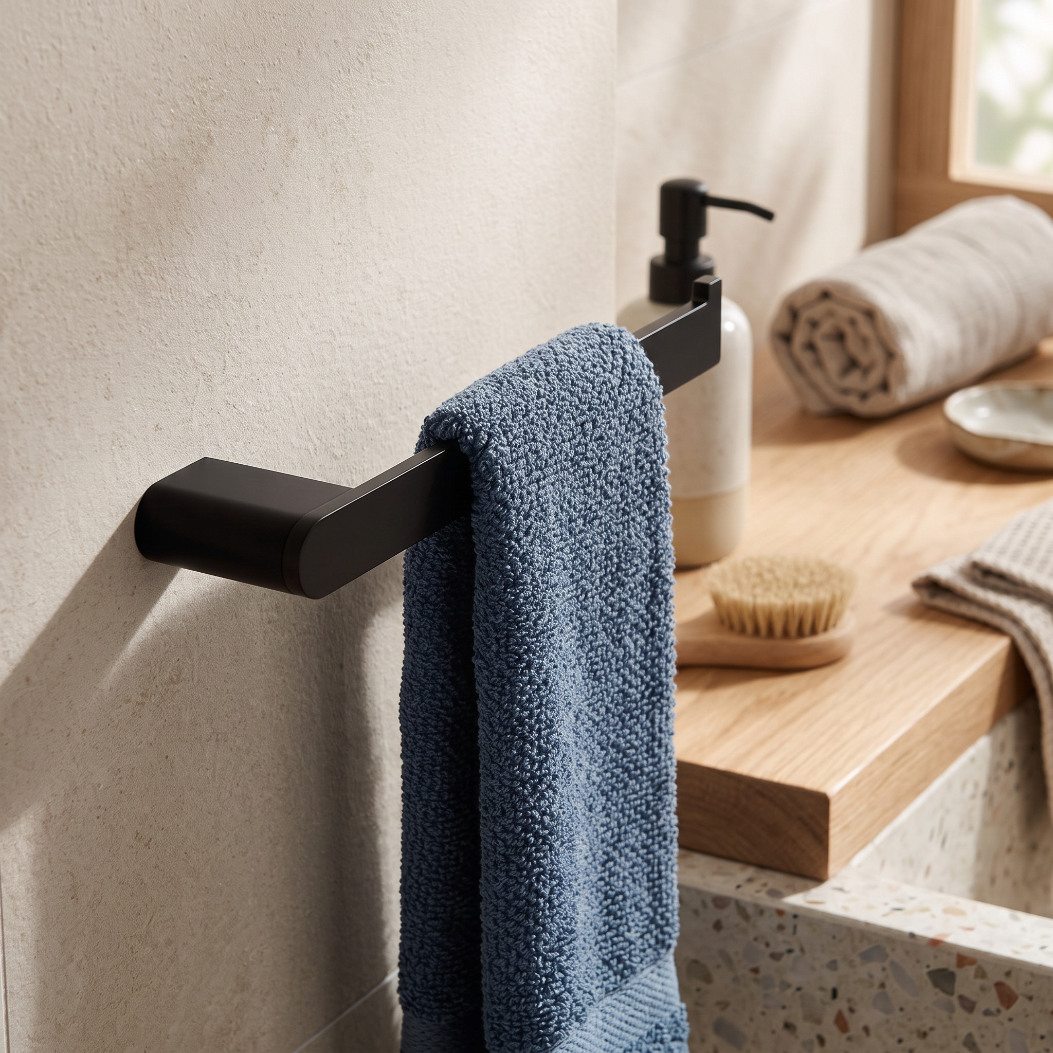 Nero Black Metal Bathroom Accessory Set Rust-Resistant lifestyle 5