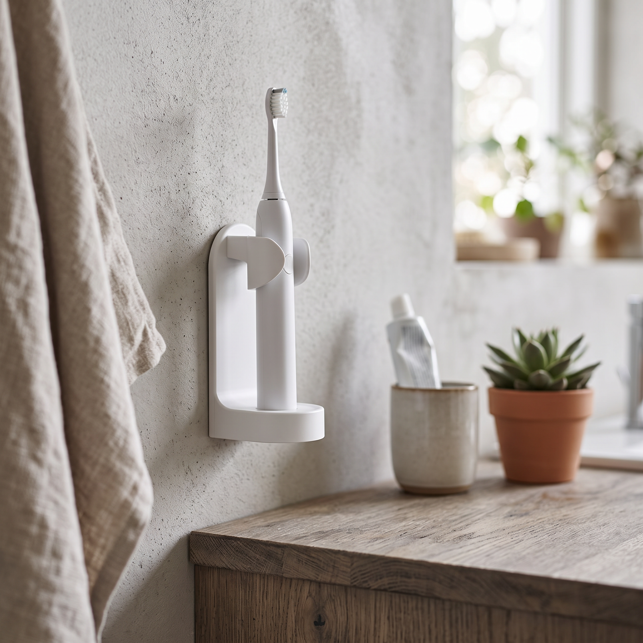 Denta Wall-Mounted Compact Toothbrush Holder Self-Adhesive lifestyle 1