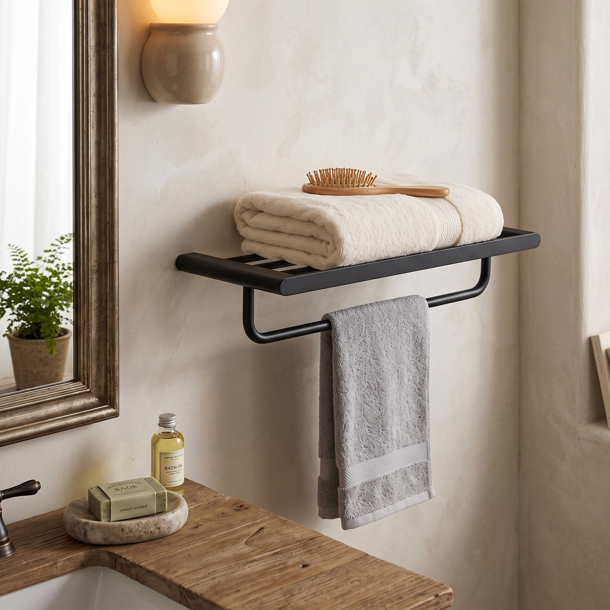 Nero Black Metal Bathroom Accessory Set Rust-Resistant lifestyle 15