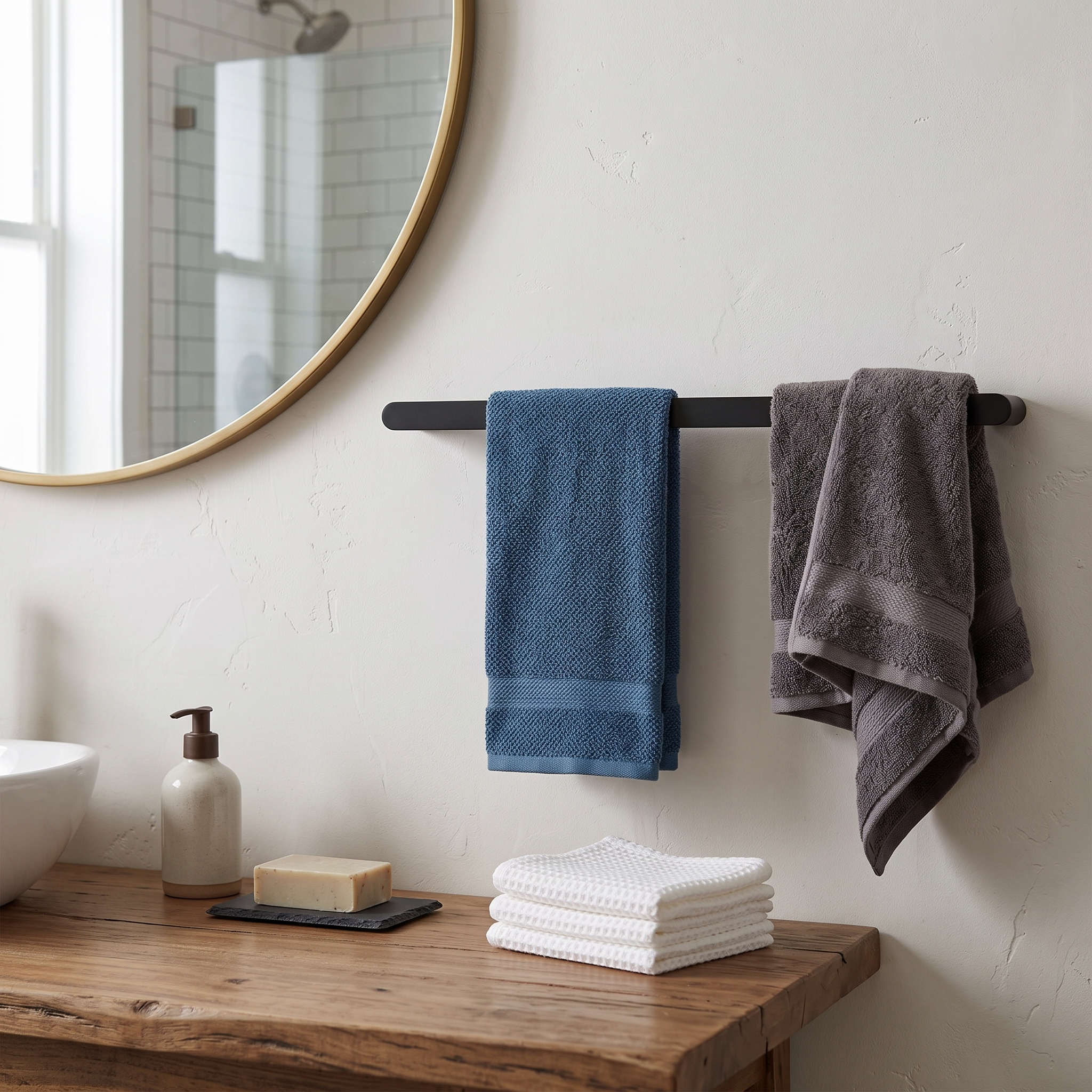 Nero Black Metal Bathroom Accessory Set Rust-Resistant lifestyle 10