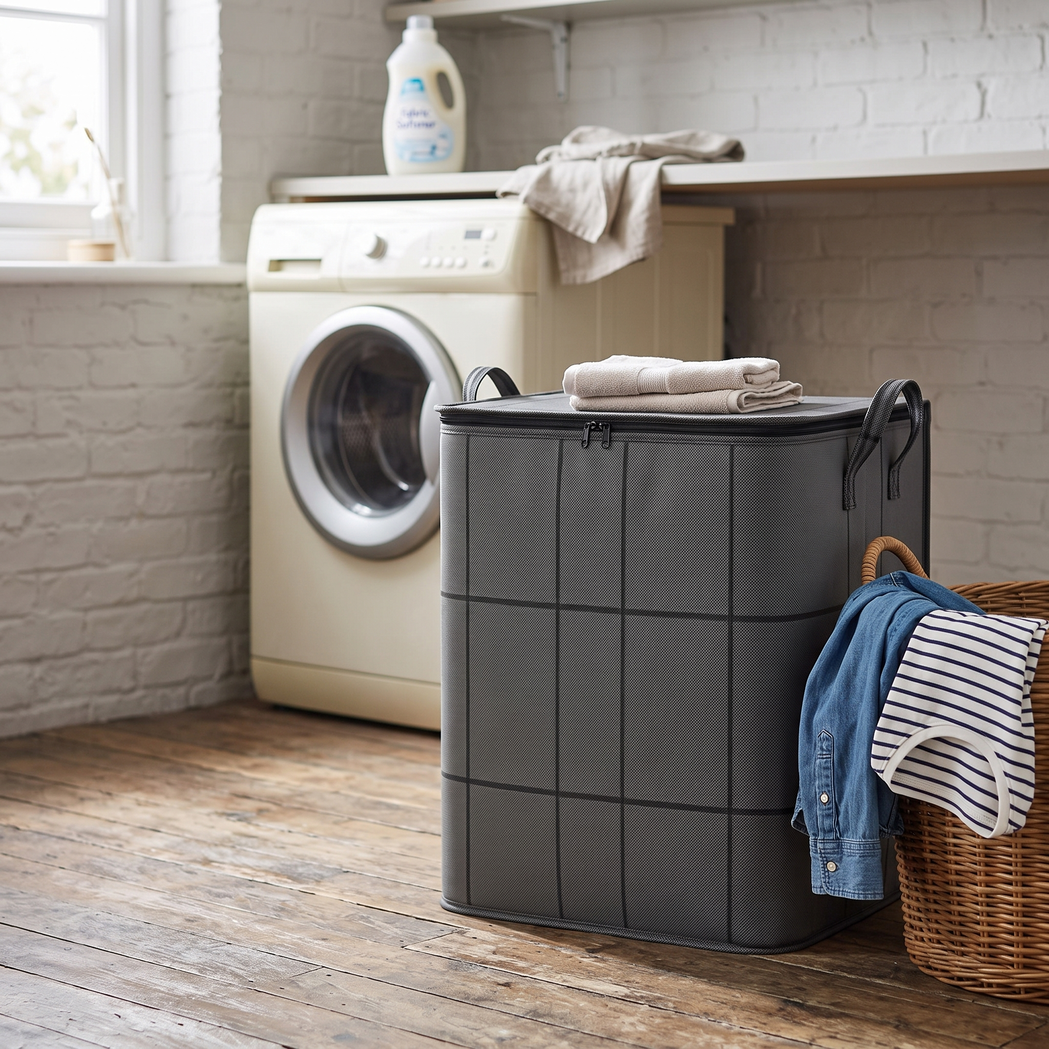 Grida Grid-Patterned Storage Basket Reinforced Handles lifestyle 1