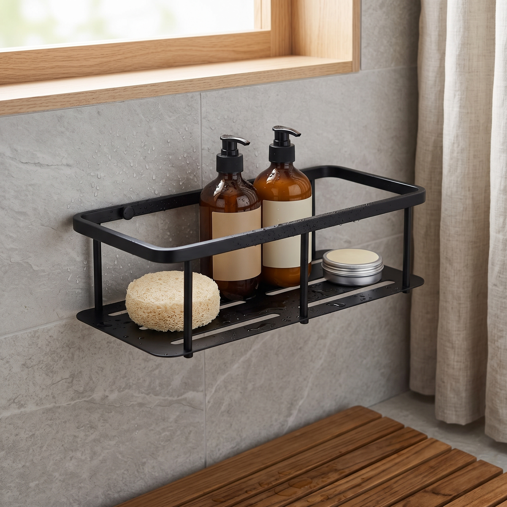 Nero Black Metal Bathroom Accessory Set Rust-Resistant lifestyle 9