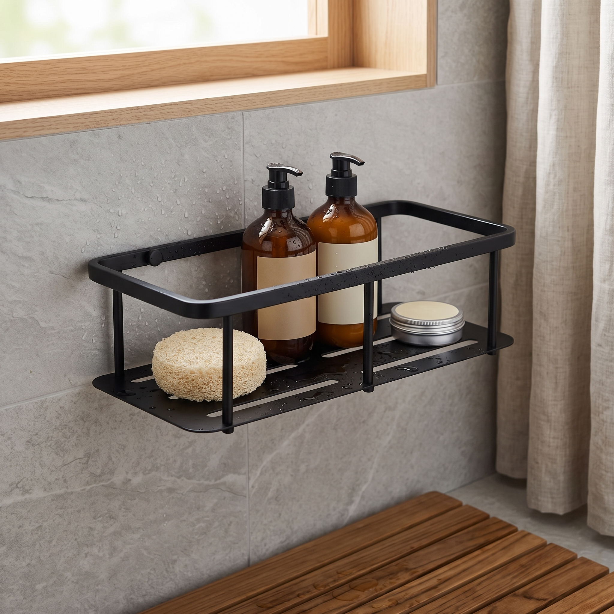 Nero Black Metal Bathroom Accessory Set Rust-Resistant lifestyle 9