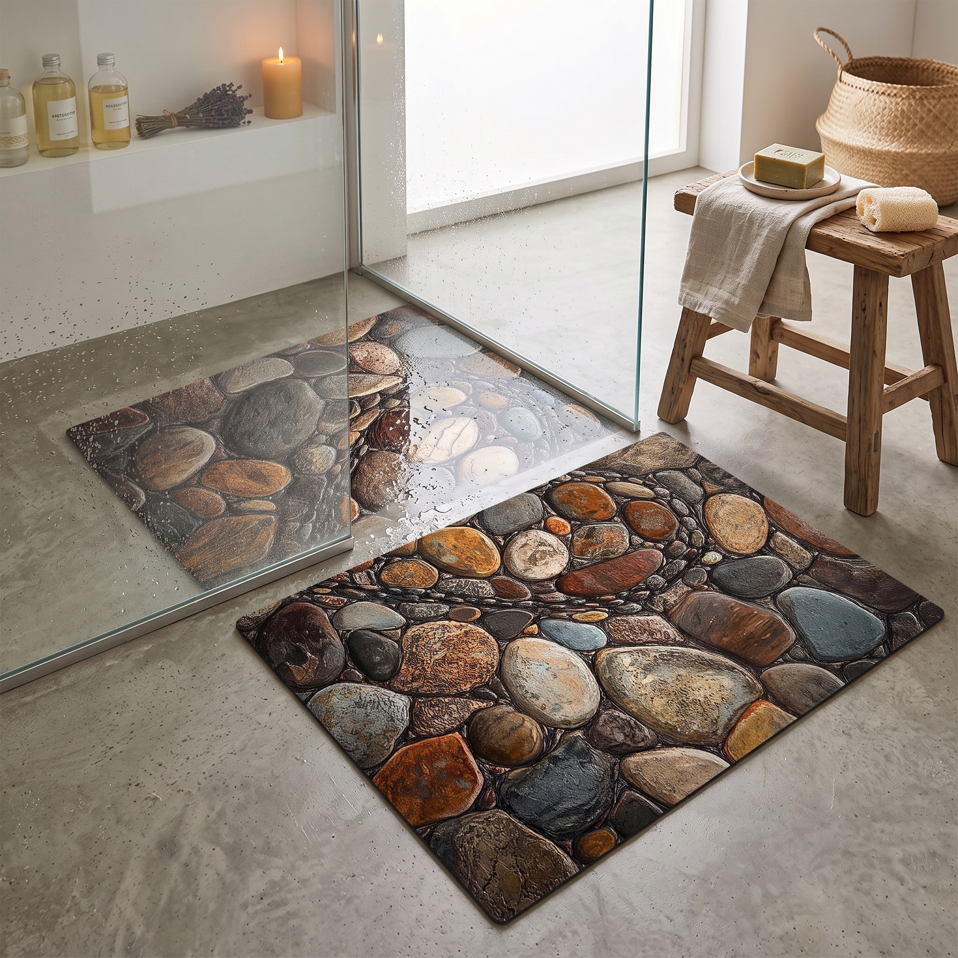 Terradry Diatomaceous Stone Bath Mat Instant-Dry Surface lifestyle 6