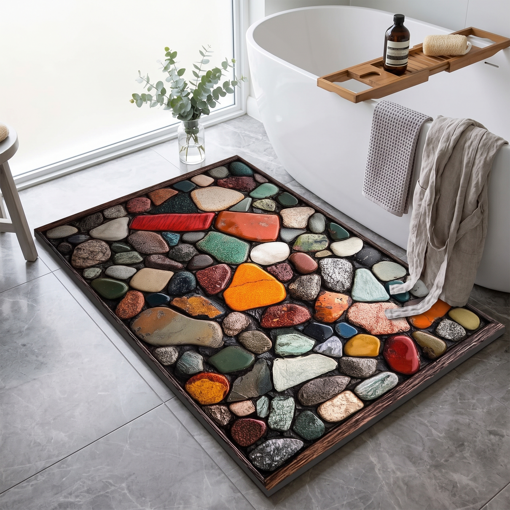 Terradry Diatomaceous Stone Bath Mat Instant-Dry Surface lifestyle 2