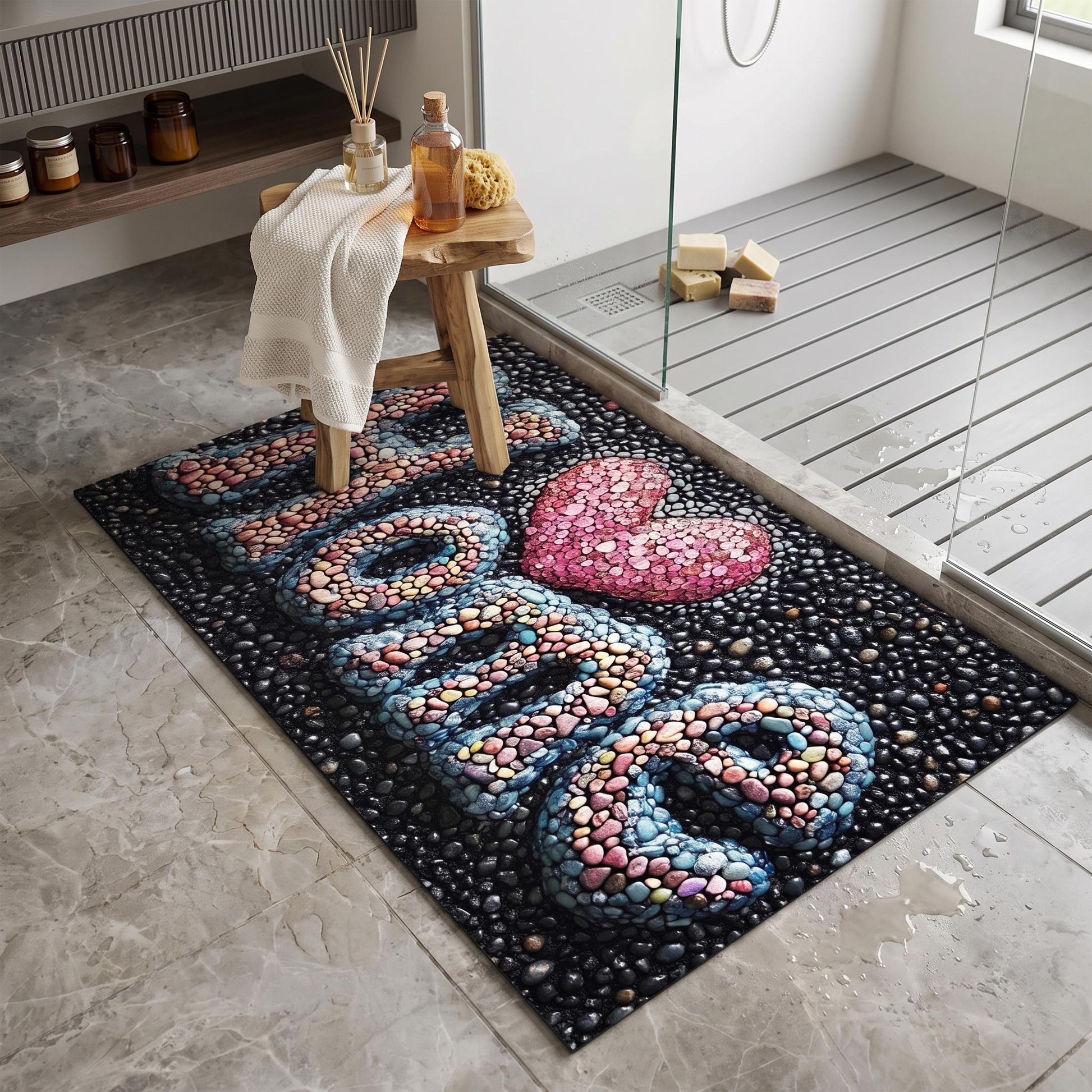 Terradry Diatomaceous Stone Bath Mat Instant-Dry Surface lifestyle 1