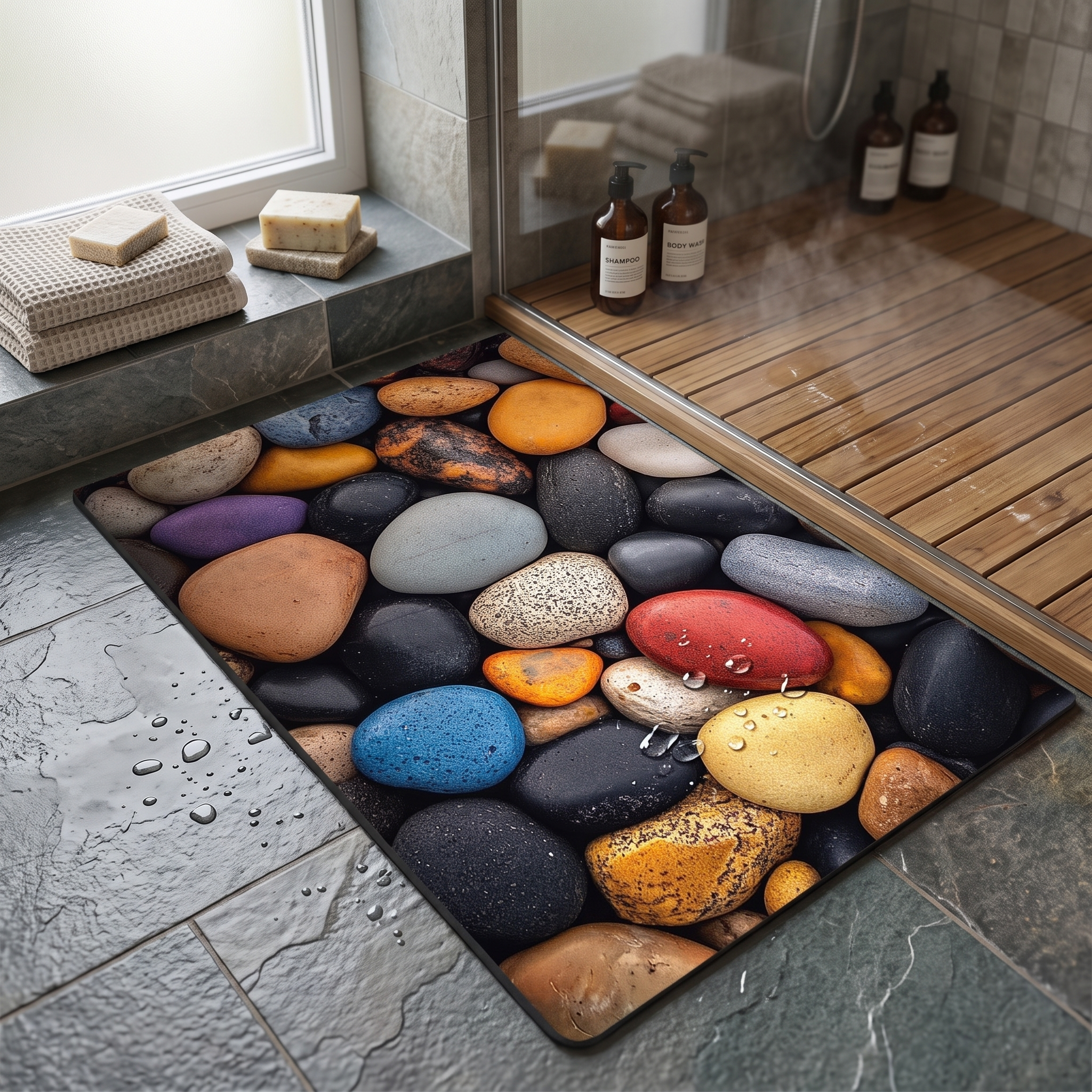 Terradry Diatomaceous Stone Bath Mat Instant-Dry Surface lifestyle 3