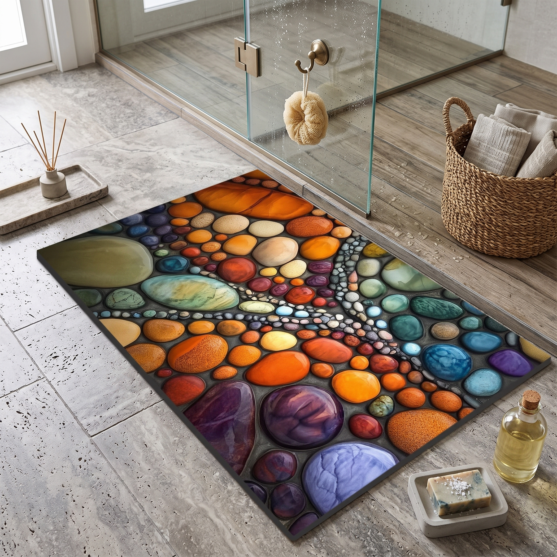 Terradry Diatomaceous Stone Bath Mat Instant-Dry Surface lifestyle 8
