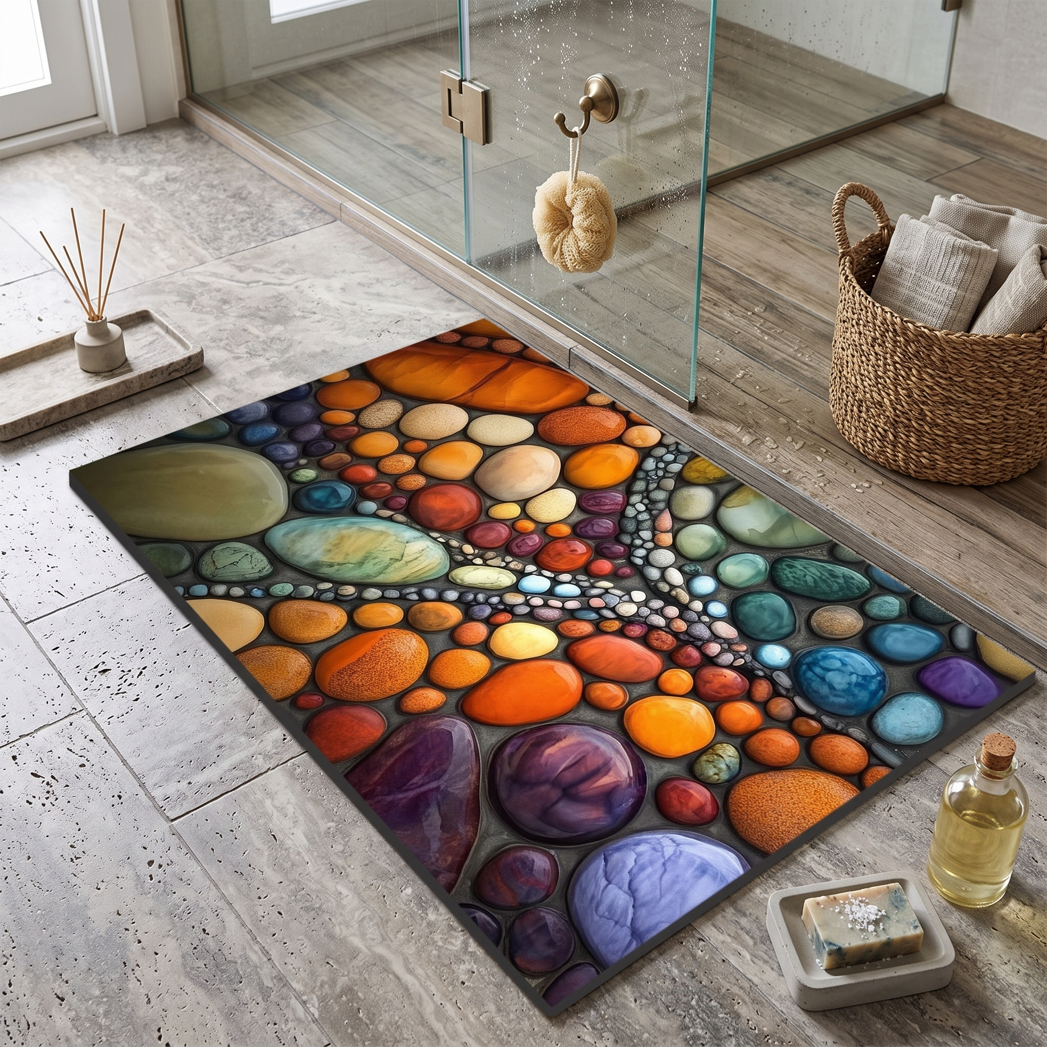 Terradry Diatomaceous Stone Bath Mat Instant-Dry Surface lifestyle 8