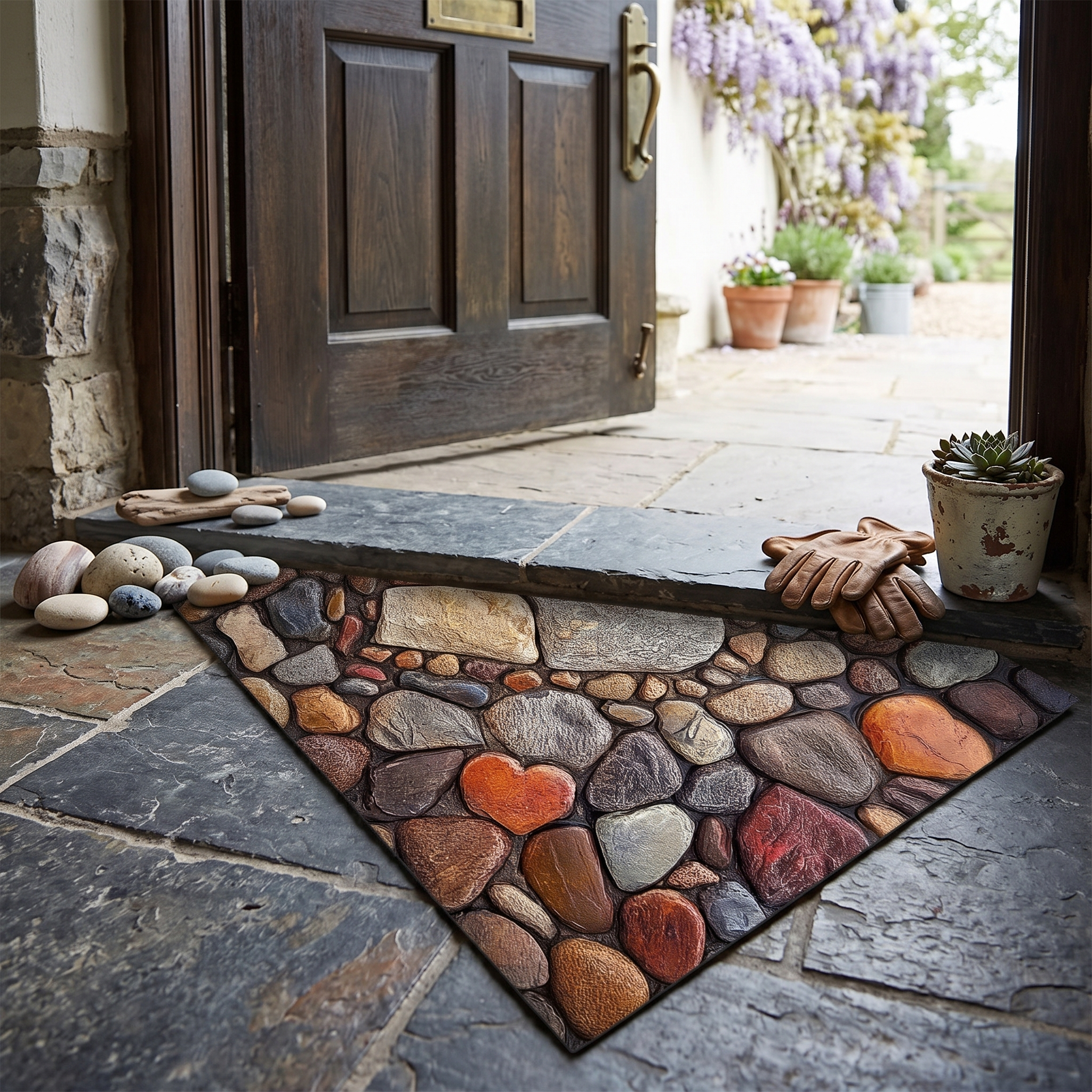 Terradry Diatomaceous Stone Bath Mat Instant-Dry Surface lifestyle 9