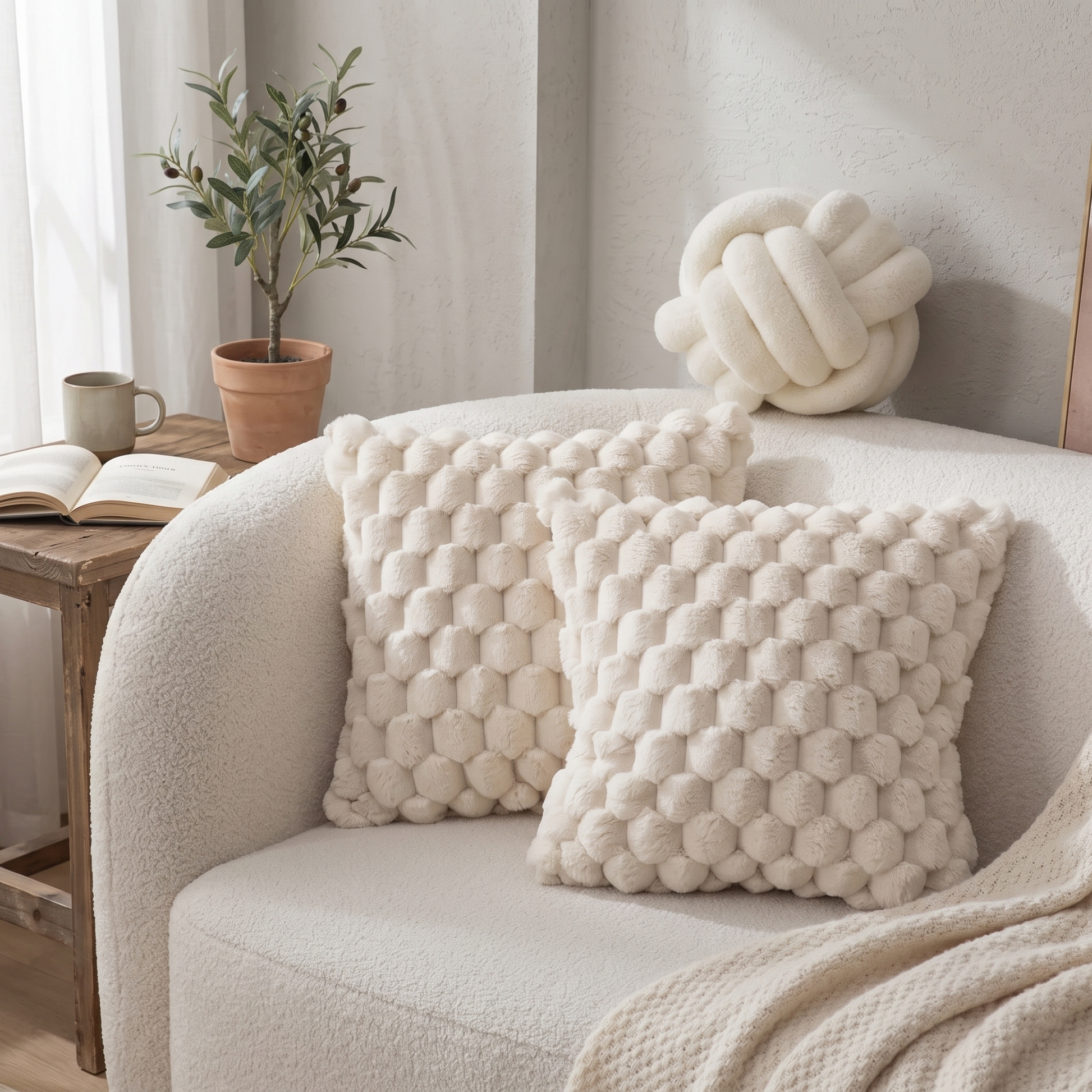 Piuma Cloud-Soft Fluffy Pillow & Case Set Cozy Layering lifestyle 1
