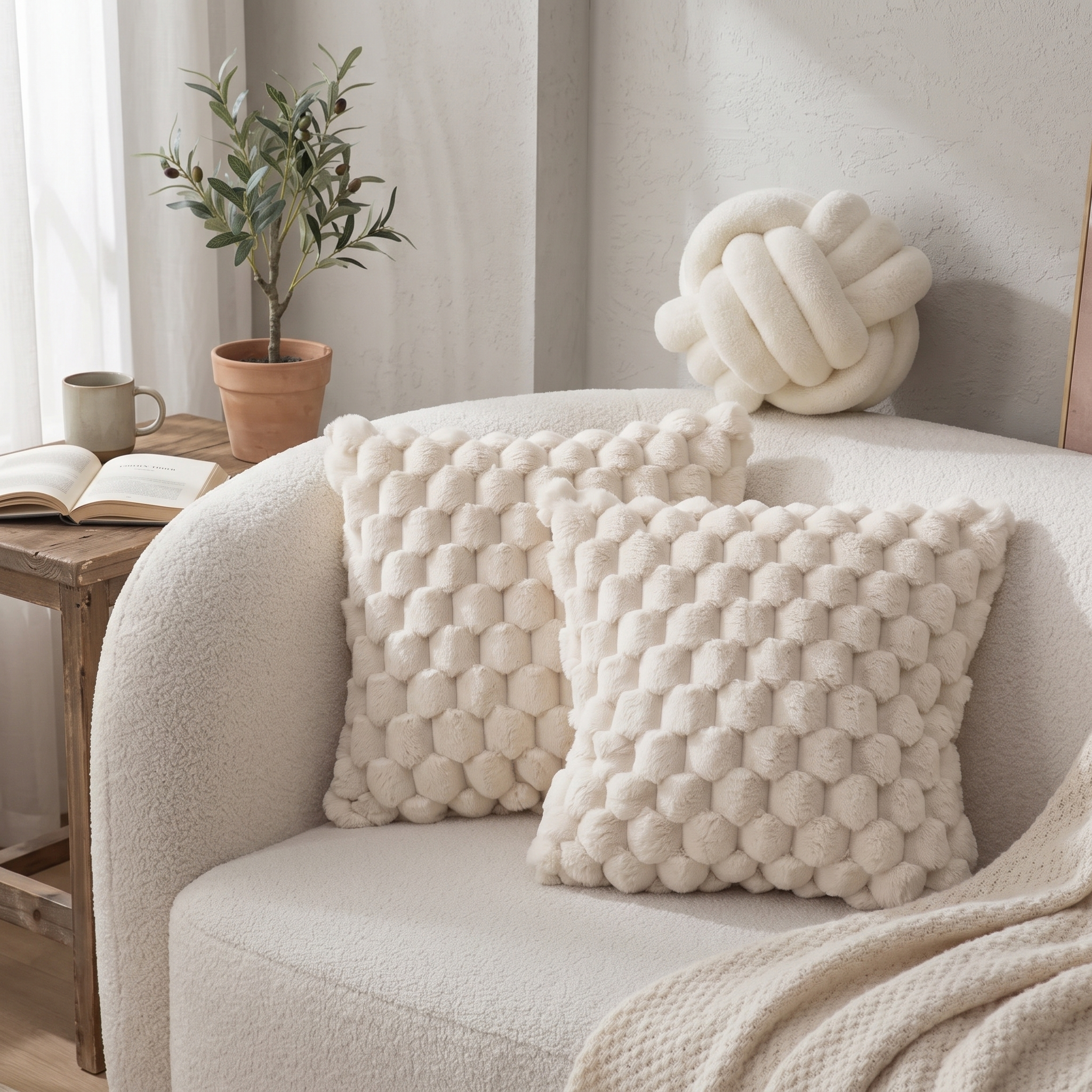 Piuma Cloud-Soft Fluffy Pillow & Case Set Cozy Layering lifestyle 1
