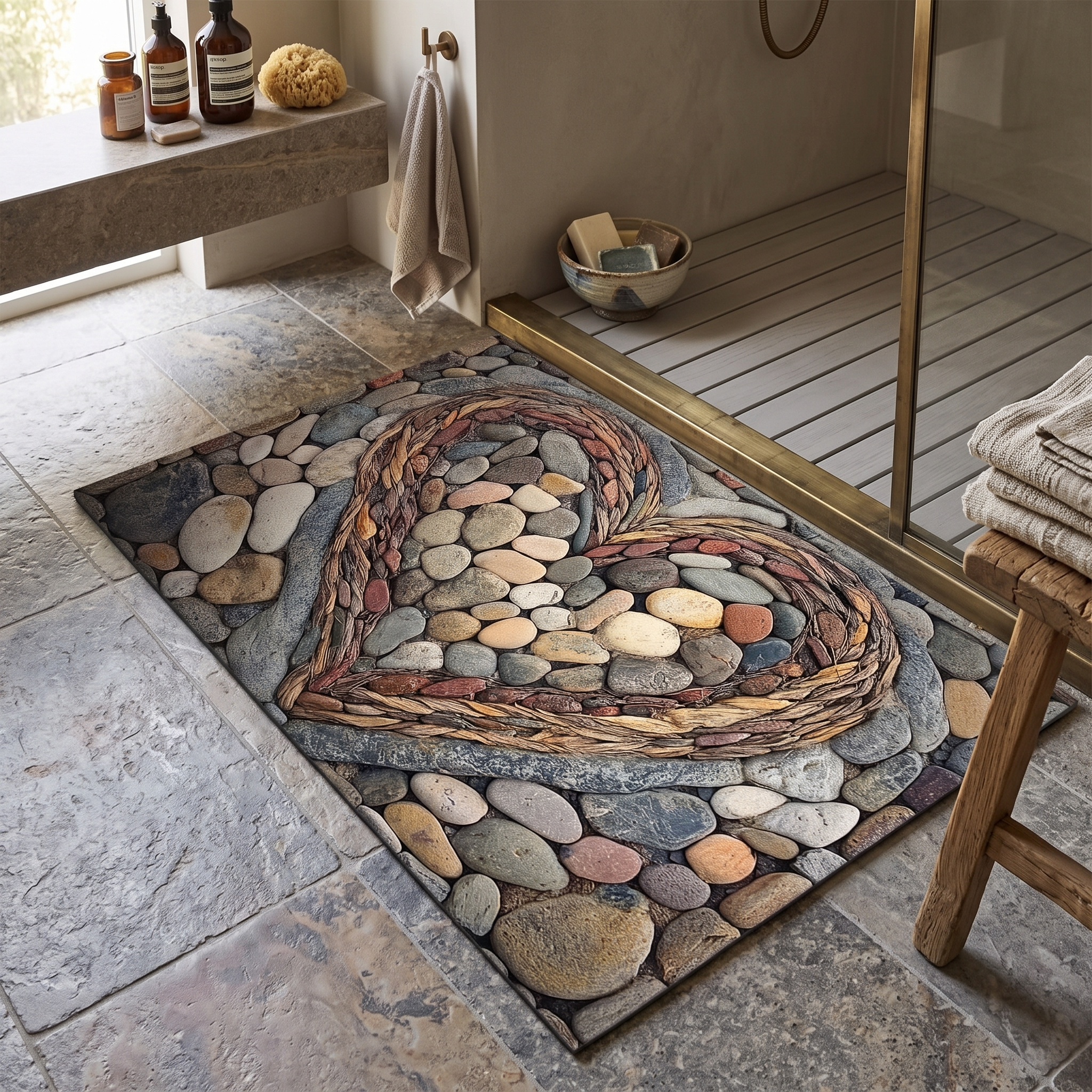 Terradry Diatomaceous Stone Bath Mat Instant-Dry Surface lifestyle 10
