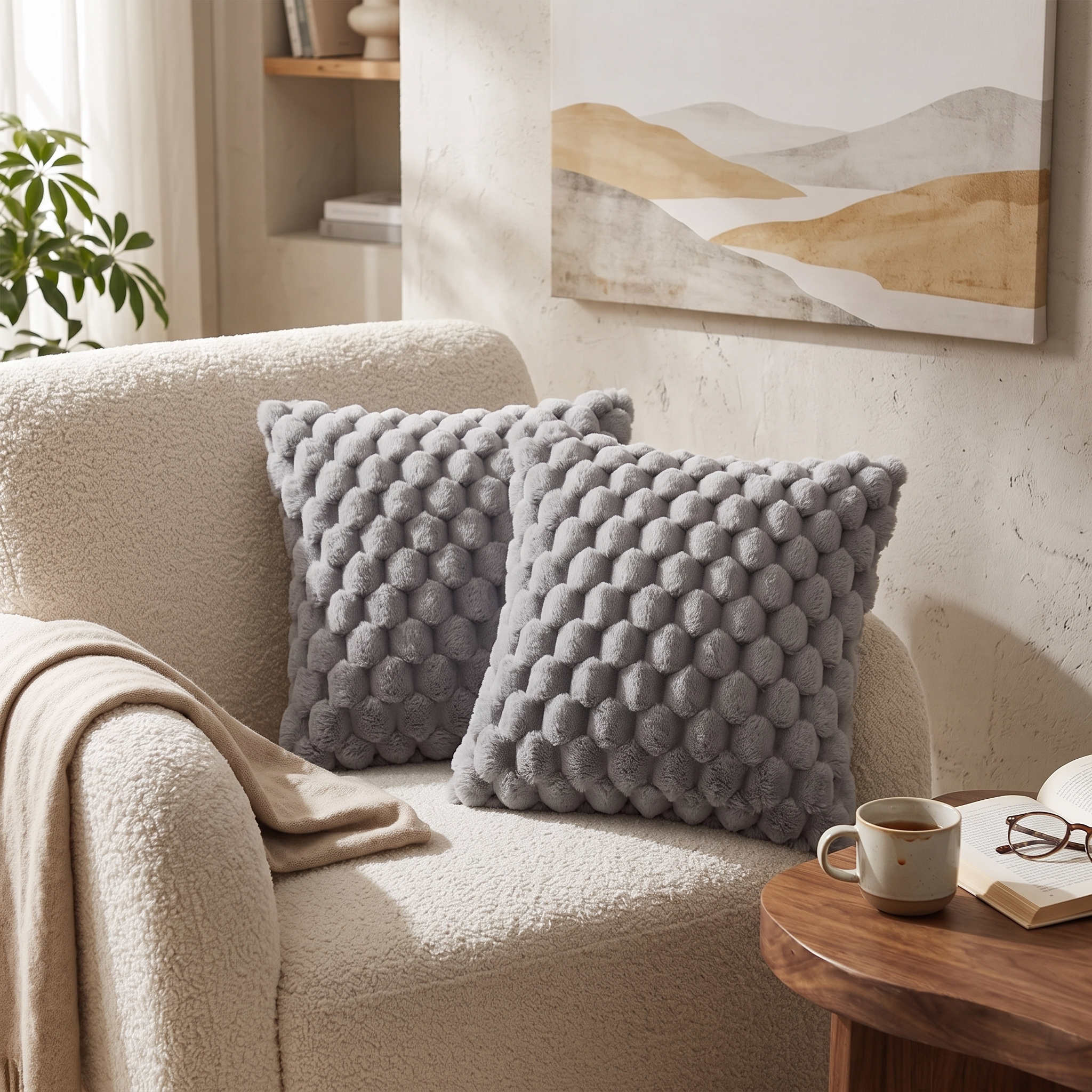 Piuma Cloud-Soft Fluffy Pillow & Case Set Cozy Layering lifestyle 2
