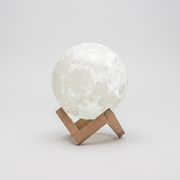 Lunetta 3D-Printed Touch-Control Moon Lamp Hardwood Stand studio
