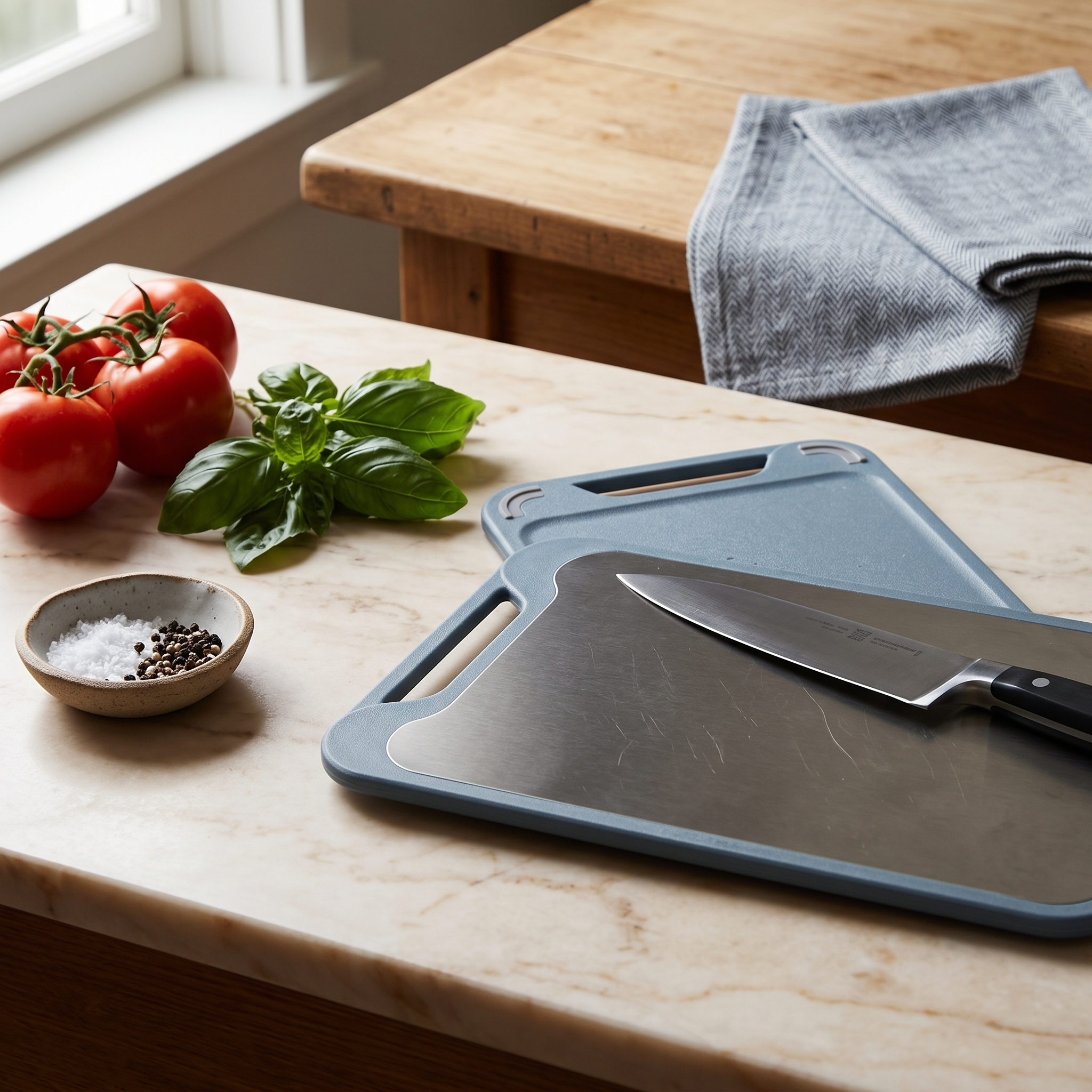 Dupla Double-Sided Cutting Board Steel + PP Surfaces lifestyle 2