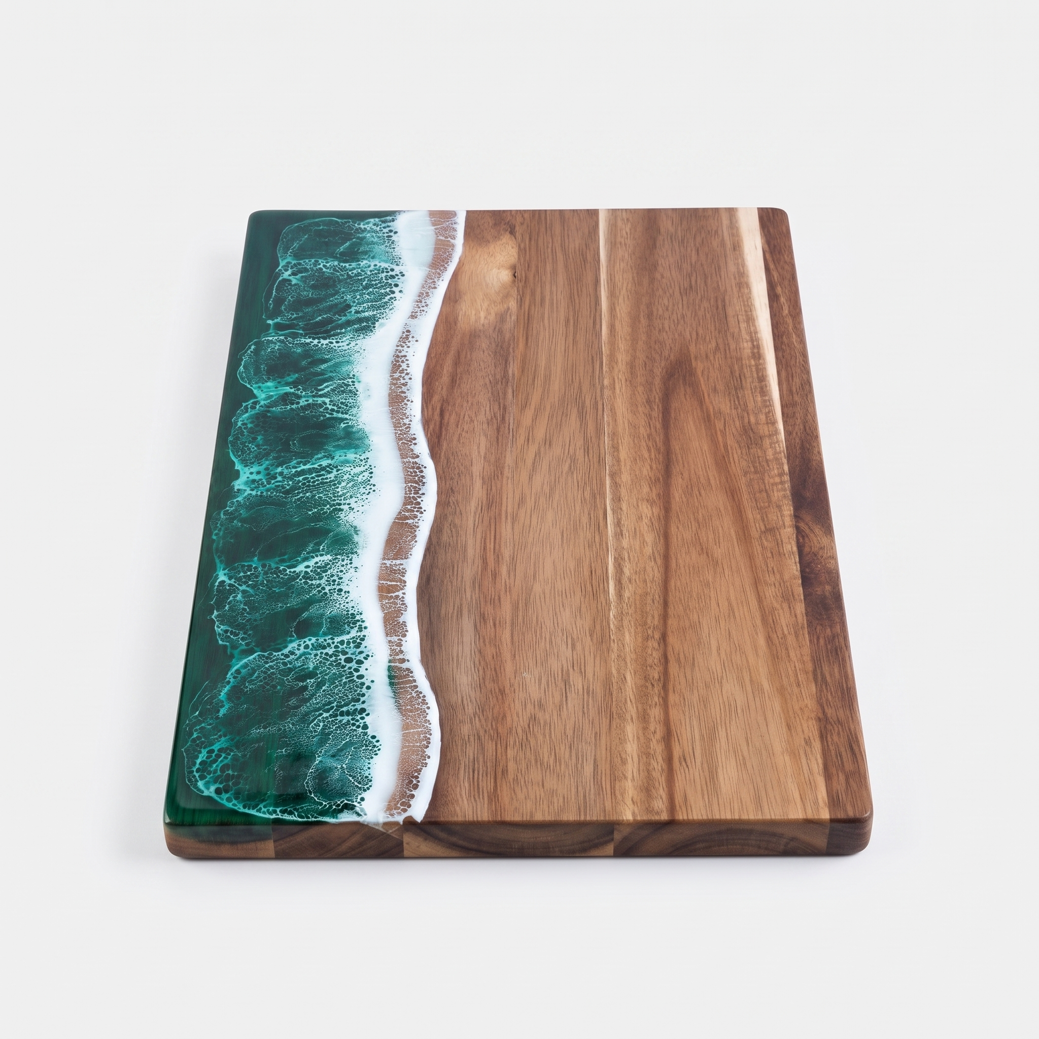 Costa Acacia Ocean-Inlay Cutting Board Wave Resin Serving studio