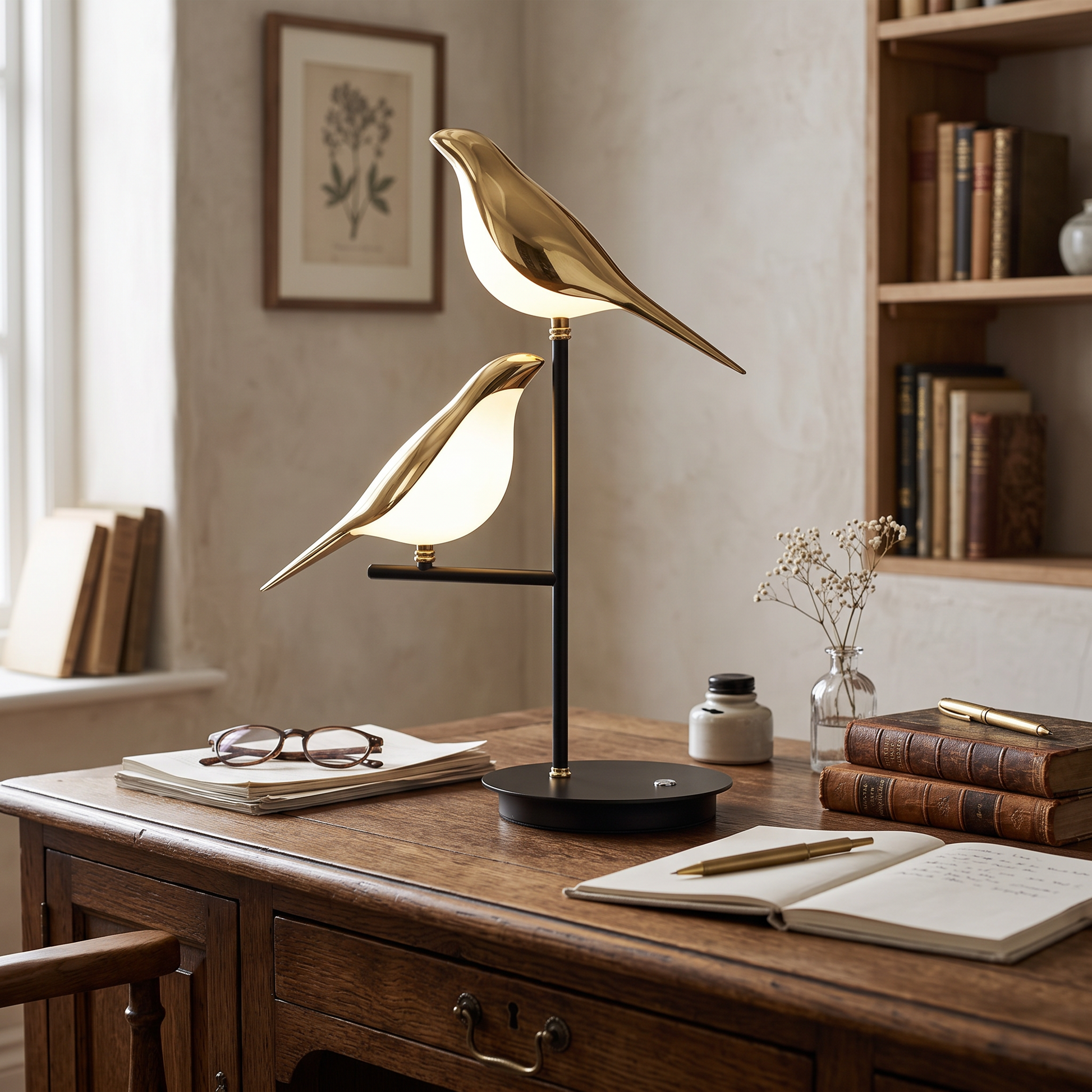 Fugla Golden-Bird Nordic Wall Sconce Sculptural Metal Light lifestyle 1