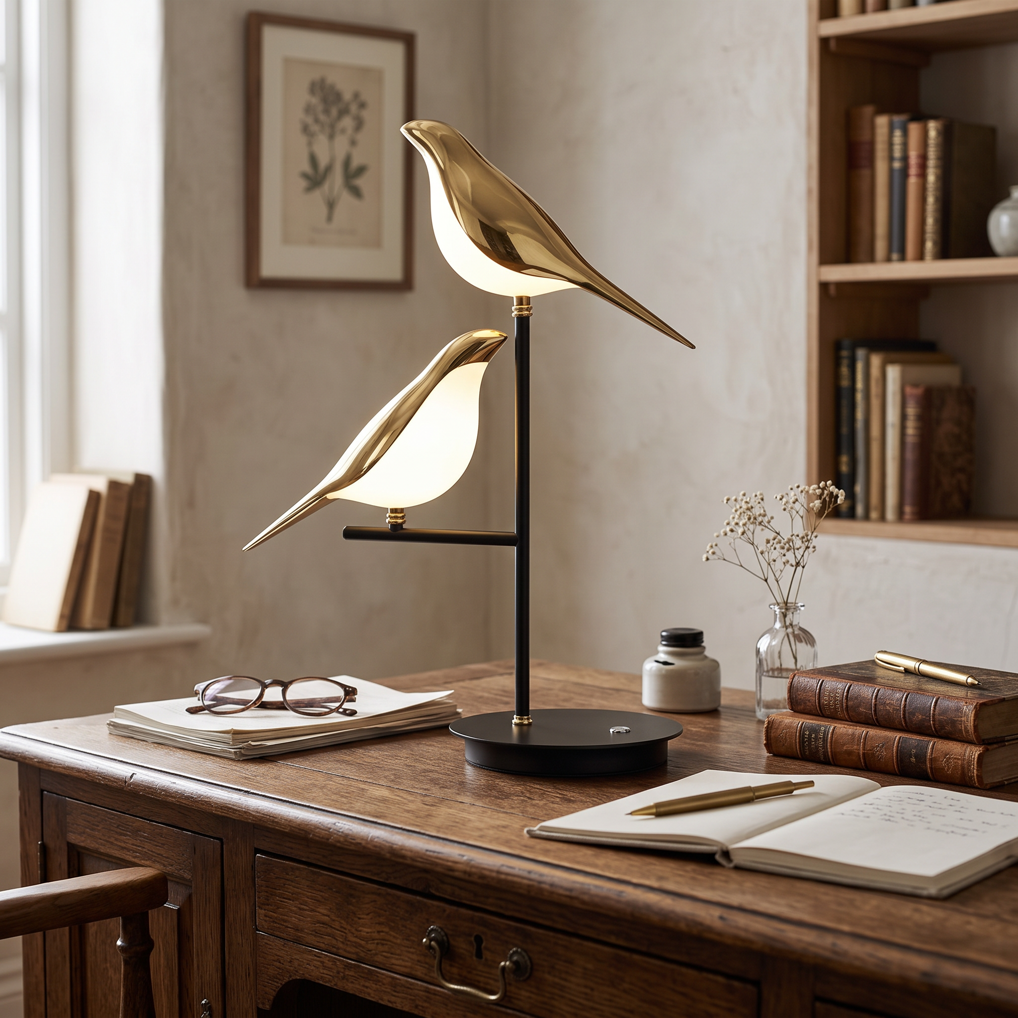Fugla Golden-Bird Nordic Wall Sconce Sculptural Metal Light lifestyle 1