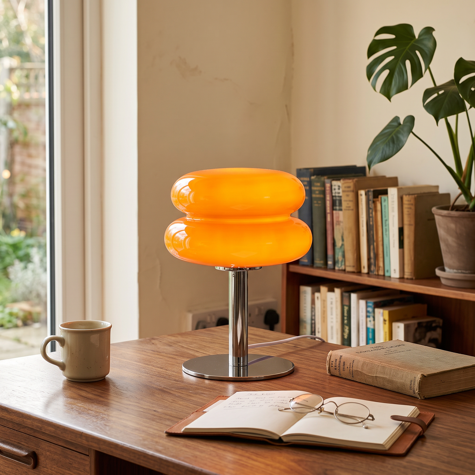 Croma Chrome-Based Glass Table Lamp Italian-Style Design lifestyle 1