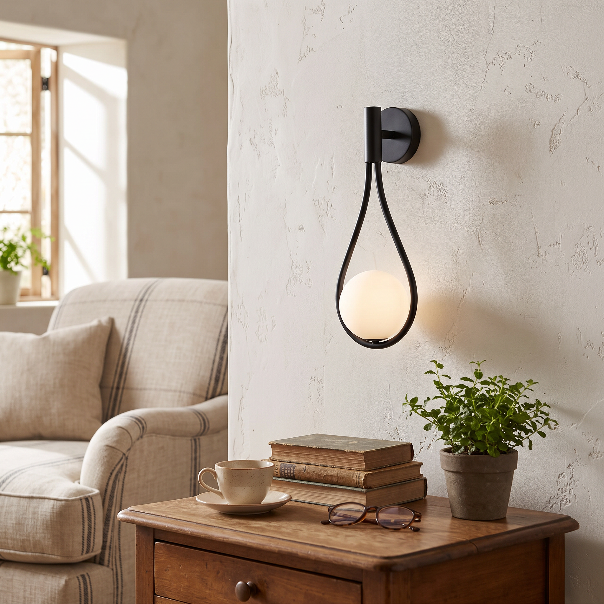 Aurum Black & Gold Compact Wall Sconce Metal Accent Light lifestyle 2