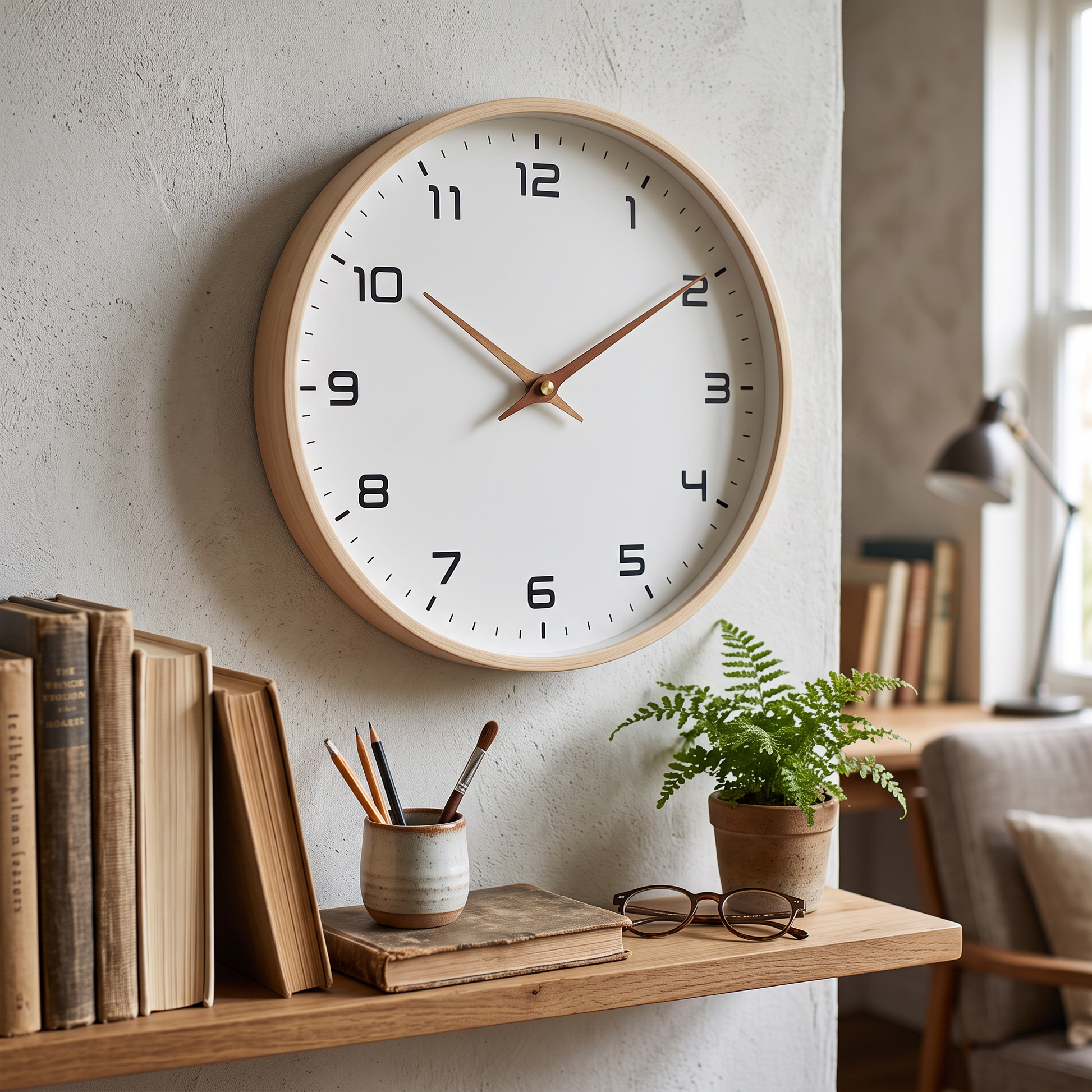 Kvarts Silent Wood-Framed Wall Clock Quartz Movement lifestyle 2