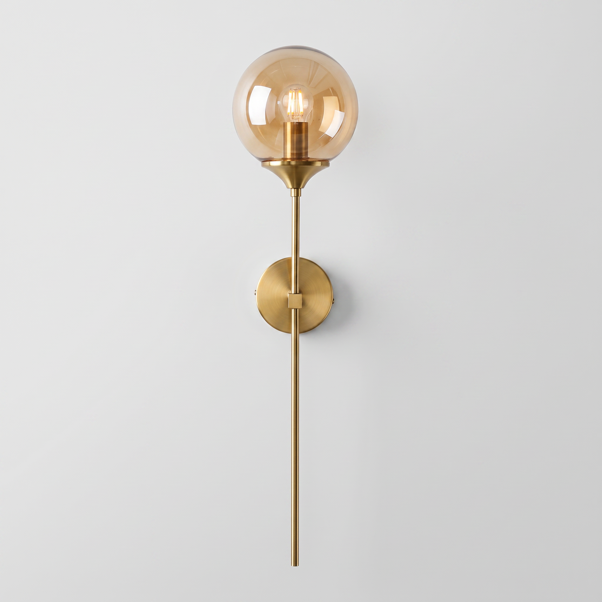 Gilda Gold-Finish Glass Wall Sconce Warm Illumination studio