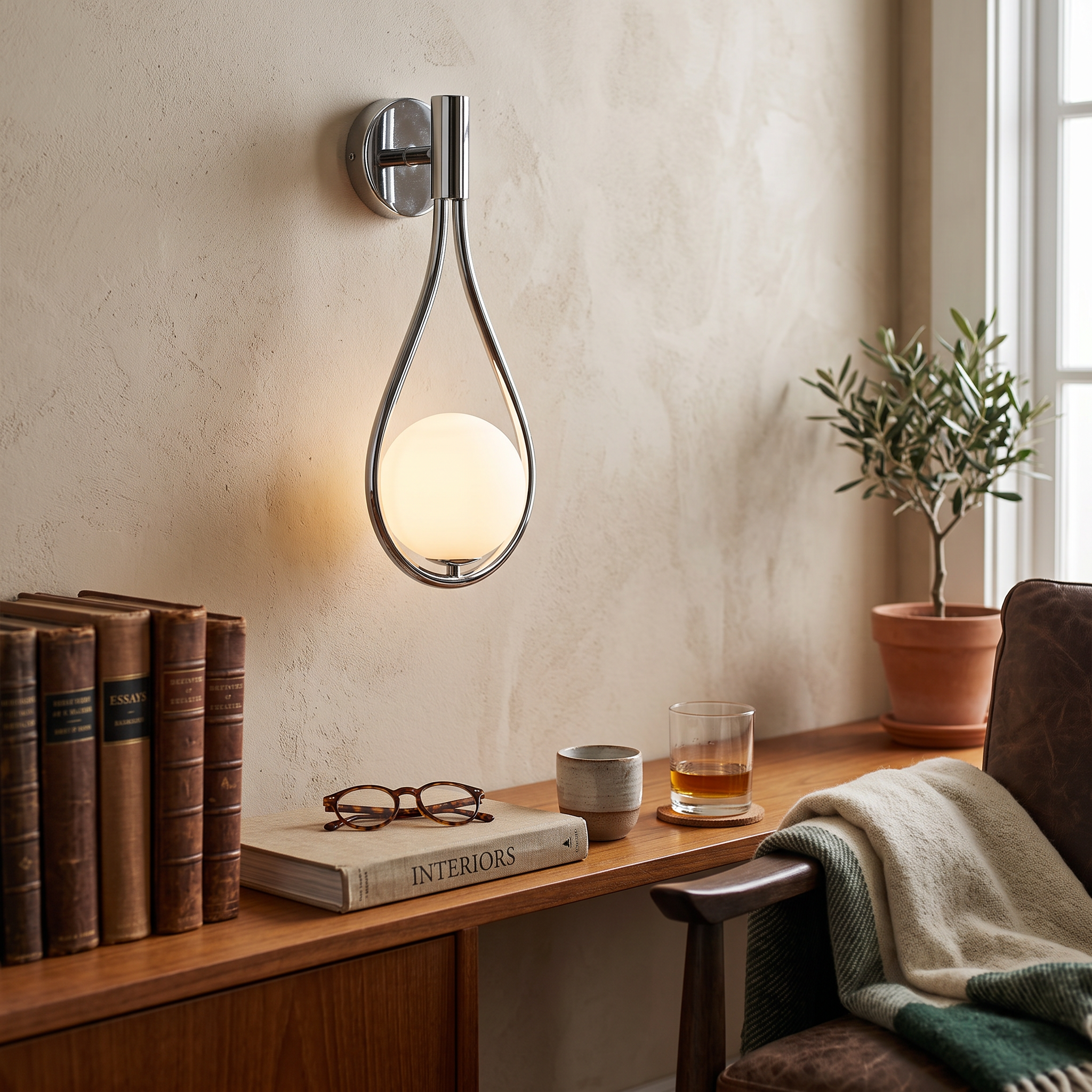 Aurelio Black or Gold Wall Sconce Metal Reading Light lifestyle 3