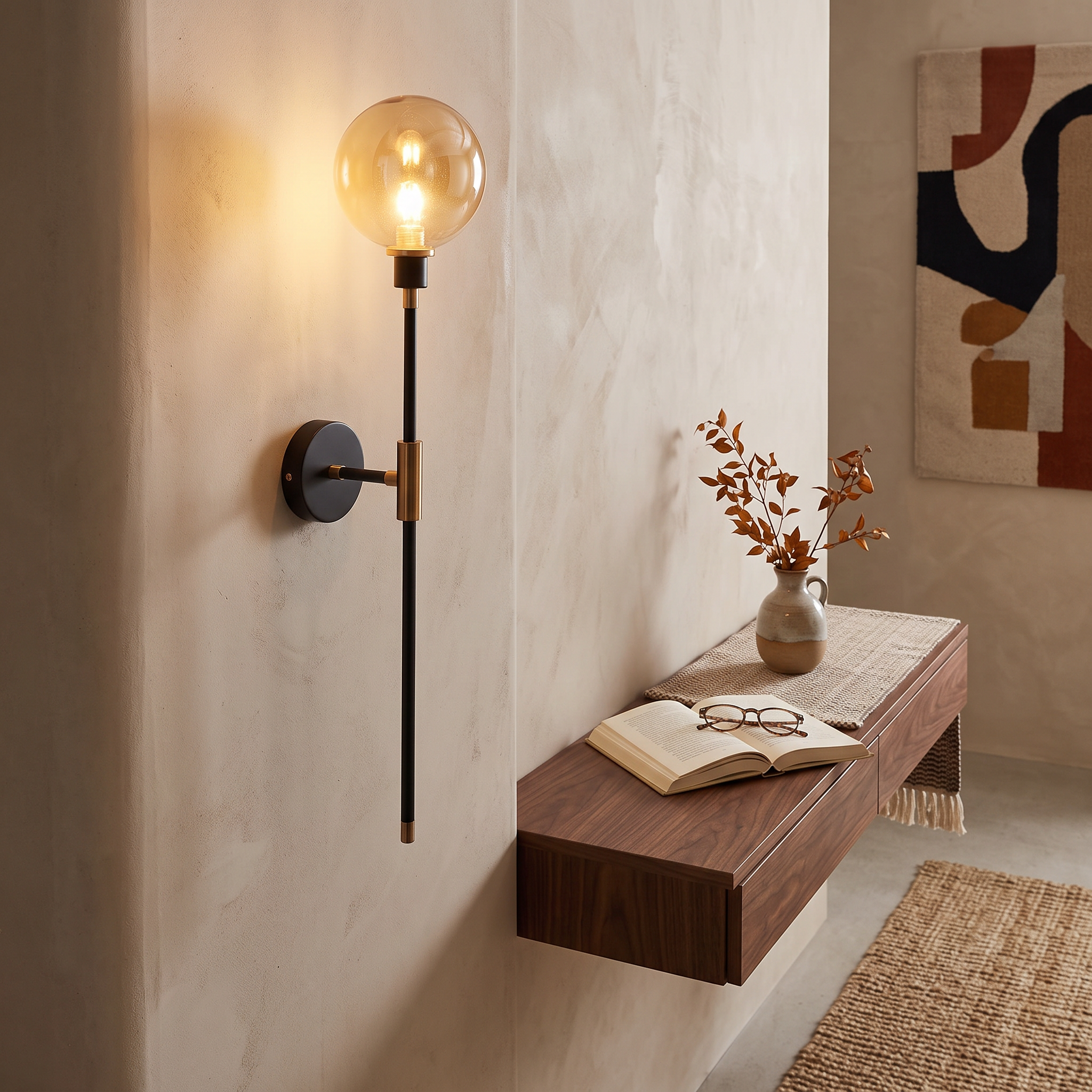 Tria Three-Style Glass Wall Sconce Soft Illumination lifestyle 2