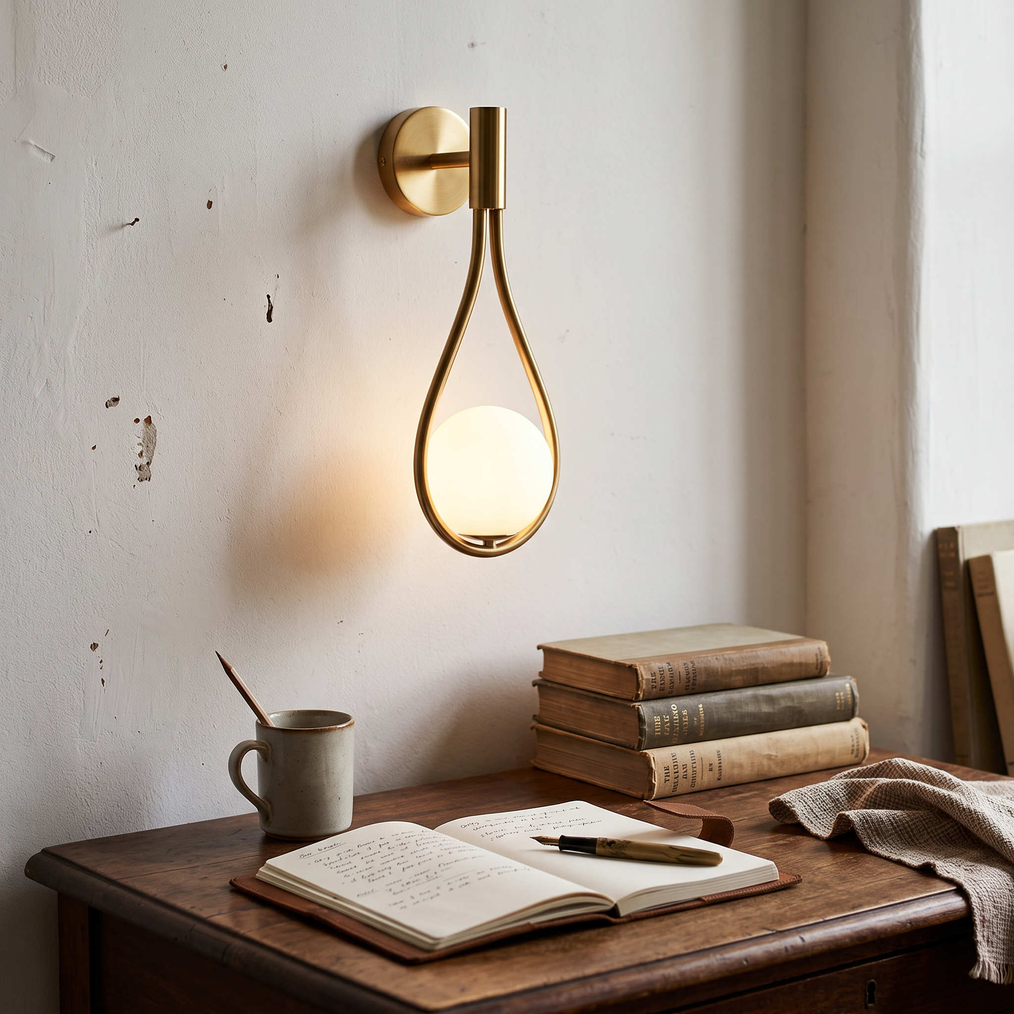 Aurelio Black or Gold Wall Sconce Metal Reading Light lifestyle 2