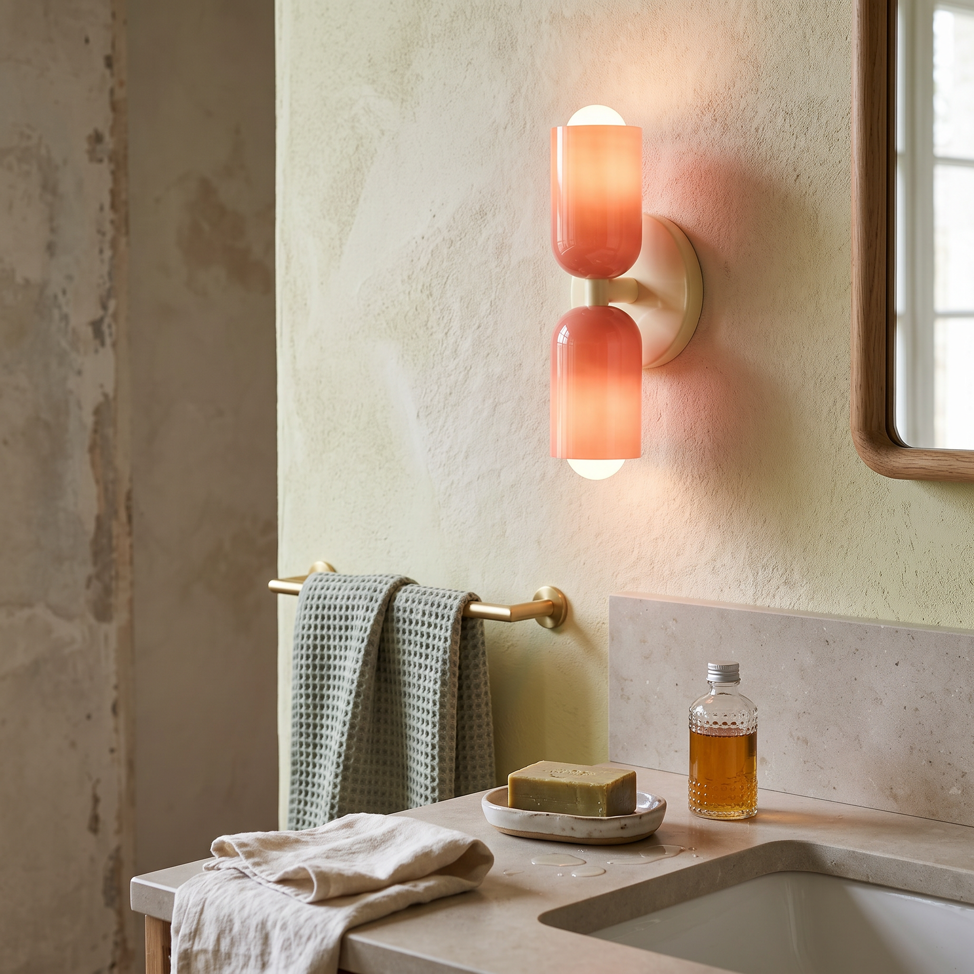 Colora Hand-Blown Glass Wall Sconce Vibrant Diffused Glow lifestyle 2