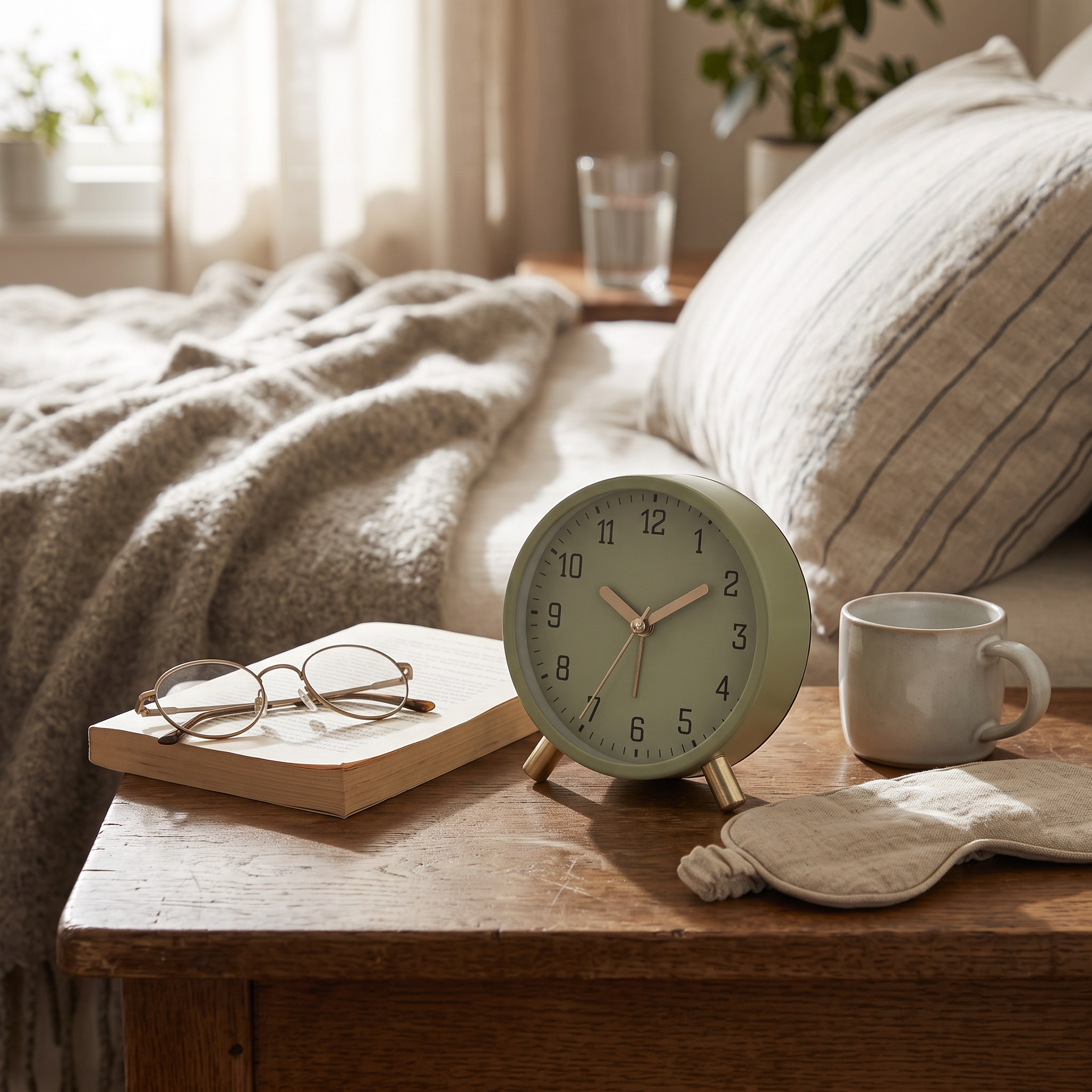 Stille Silent Scandinavian Table Clock Metal & Glass lifestyle 2