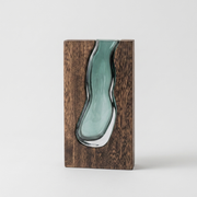Silva Live-Edge Sculptural Flower Vase Glass & Wood