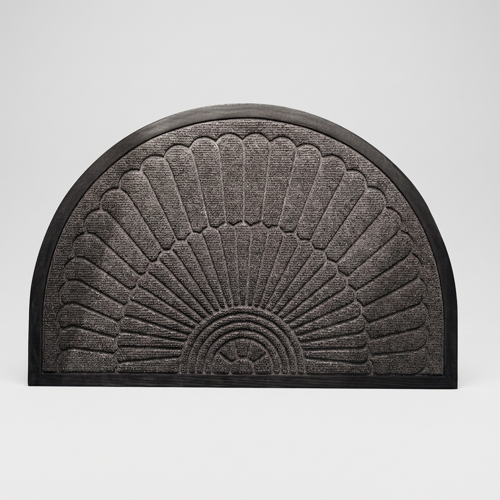Mezzo Semi-Circular Rubber Door Mat Dirt-Trapping Texture