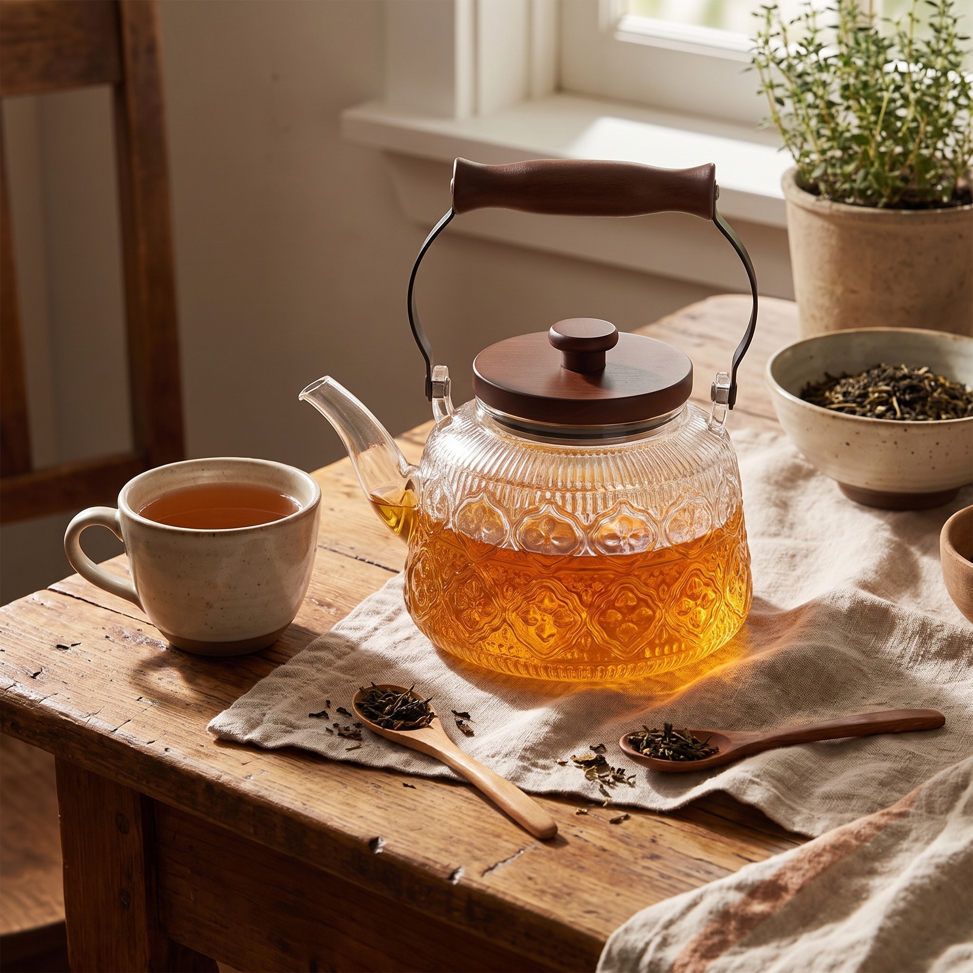 Teiera glass teapot lifestyle transparent