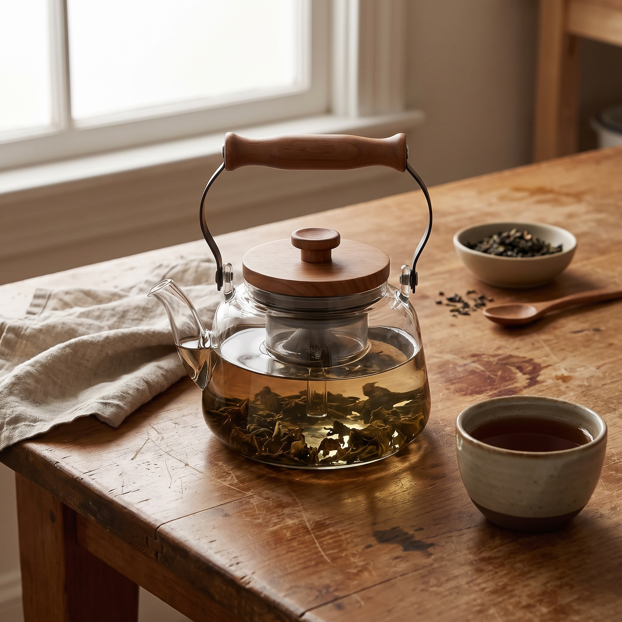 Teiera glass teapot lifestyle glossy smoky gray